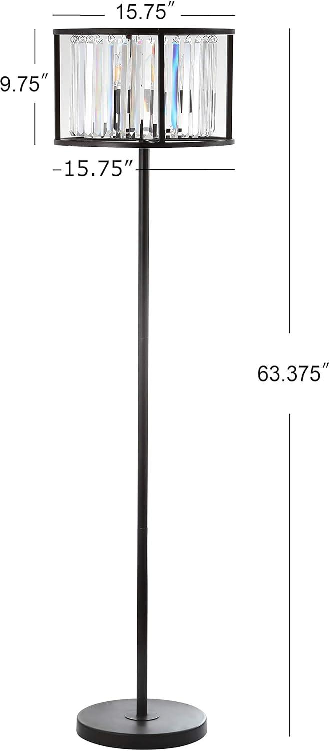 imageJONATHAN Y JYL9054A Bevin 63quot MetalCrystal LED Floor Lamp Glam Contemporary Modern Elegant Office Living Room Family Room Dining Room Bedroom Hallway Foyer Oil Rubbed BronzeCrystal