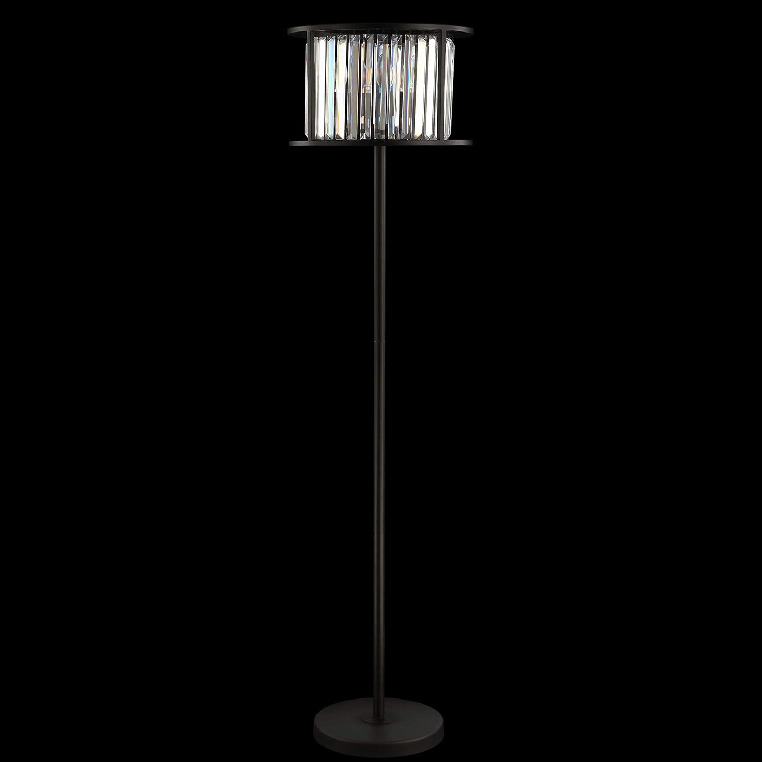 imageJONATHAN Y JYL9054A Bevin 63quot MetalCrystal LED Floor Lamp Glam Contemporary Modern Elegant Office Living Room Family Room Dining Room Bedroom Hallway Foyer Oil Rubbed BronzeCrystal