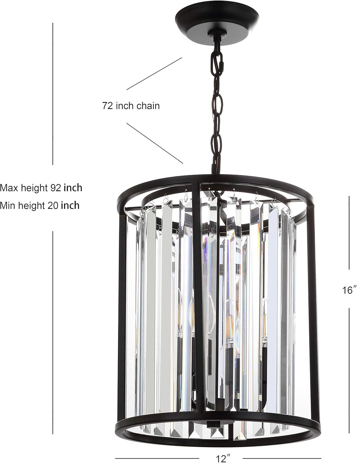 imageJONATHAN Y JYL9055A Bevin 12quot MetalCrystal LED Pendant Contemporary Transitional Modern Office Living Room Family Room Dining Room Kitchen Hallway Foyer Oil Rubbed Bronze