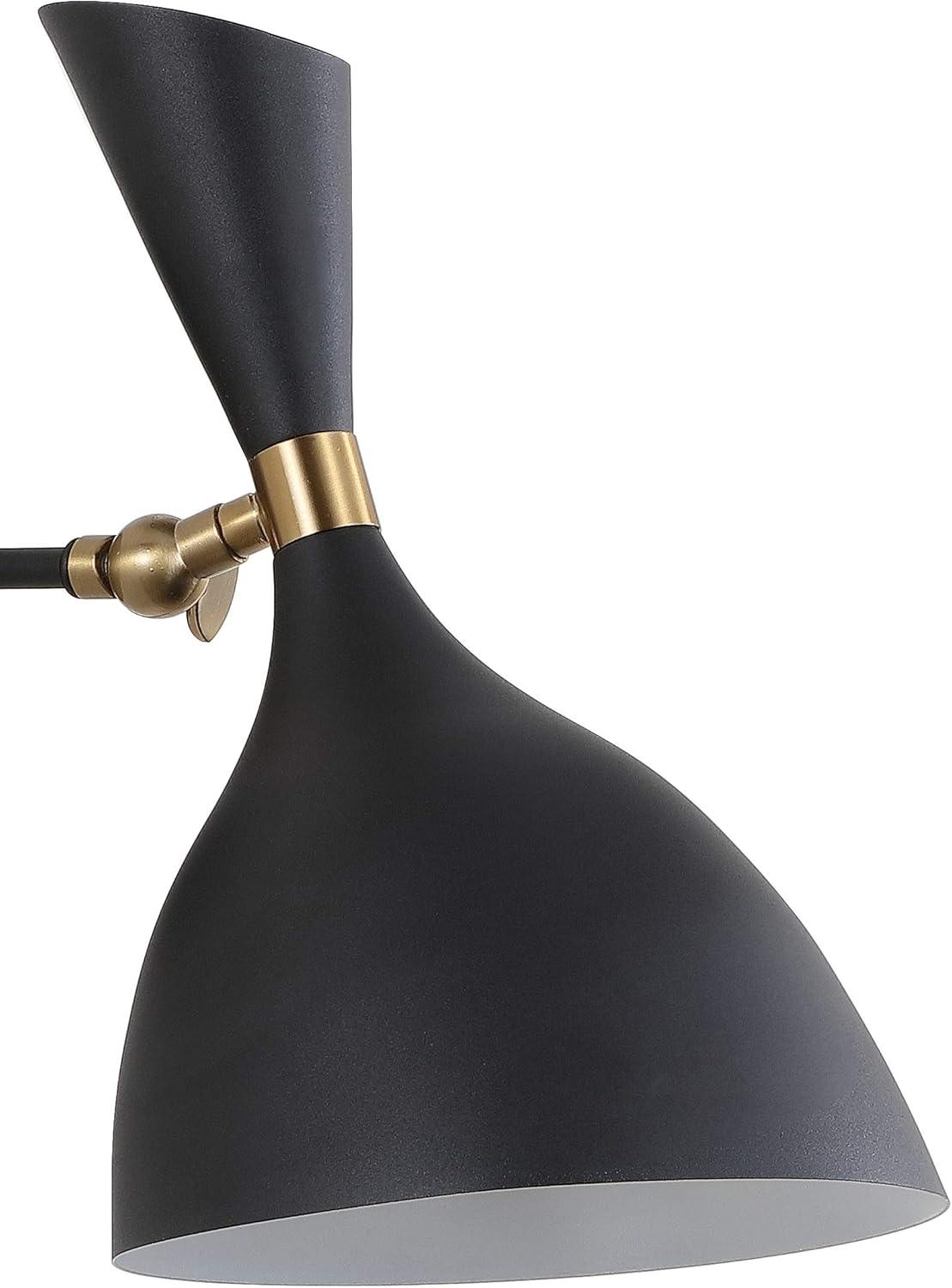 imageJONATHAN Y JYL9066B Josef 10quot Iron Retro LED Wall Sconce for Living Room Bedroom Contemporary Glam WhiteBrass GoldBlackBrass Gold