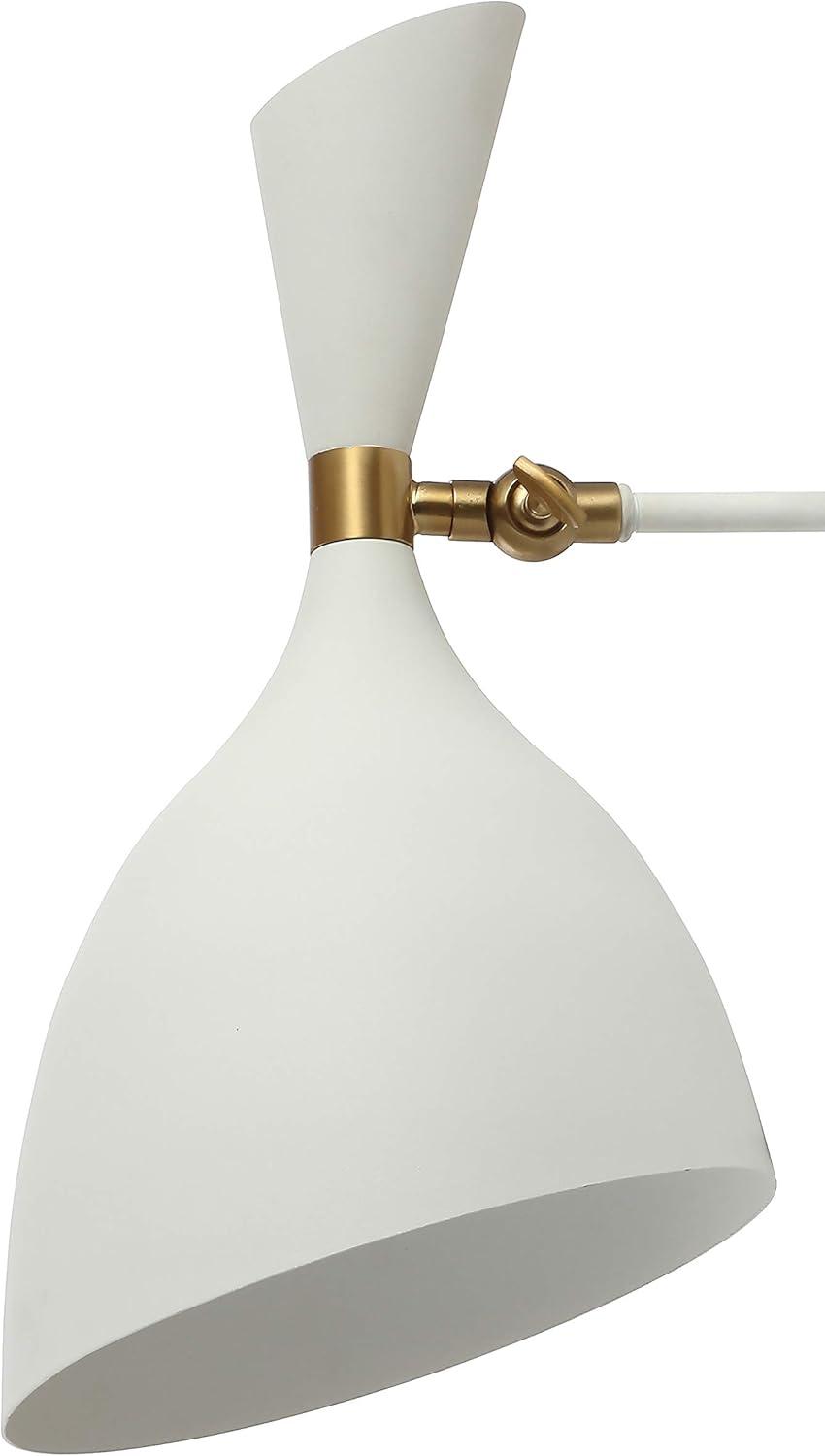 imageJONATHAN Y JYL9066B Josef 10quot Iron Retro LED Wall Sconce for Living Room Bedroom Contemporary Glam WhiteBrass GoldWhiteBrass Gold