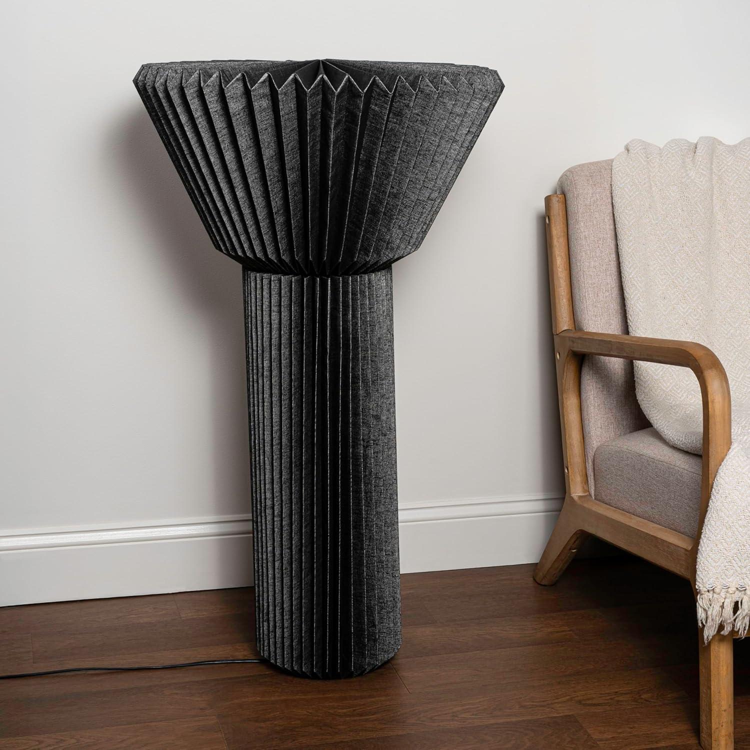 imageJONATHAN Y JYL9104A Archer 37quot Modern Minimalist Pleated Shade Floor Lamp for Bedroom Living Room Entryway Office Dining Room BlackBlack