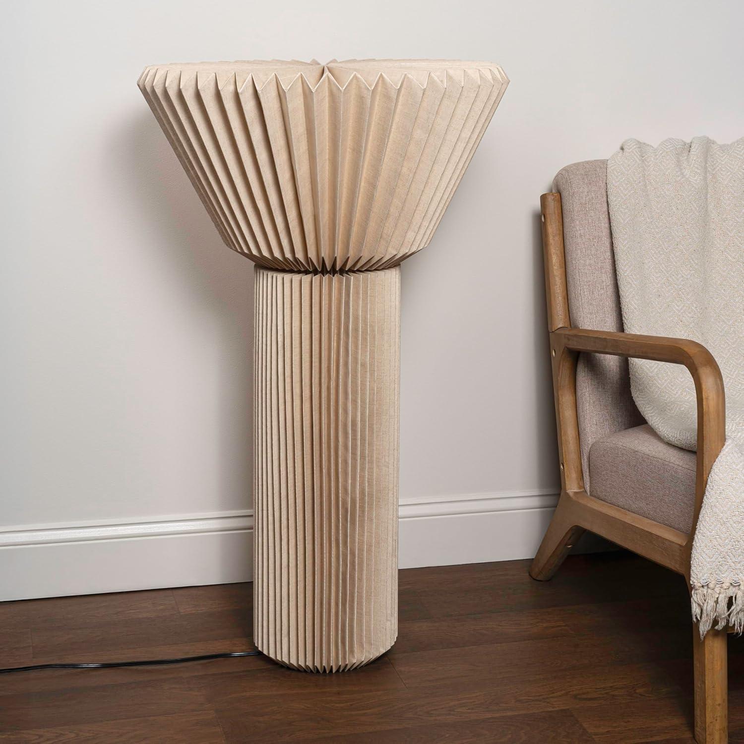 imageJONATHAN Y JYL9104A Archer 37quot Modern Minimalist Pleated Shade Floor Lamp for Bedroom Living Room Entryway Office Dining Room BlackNatural