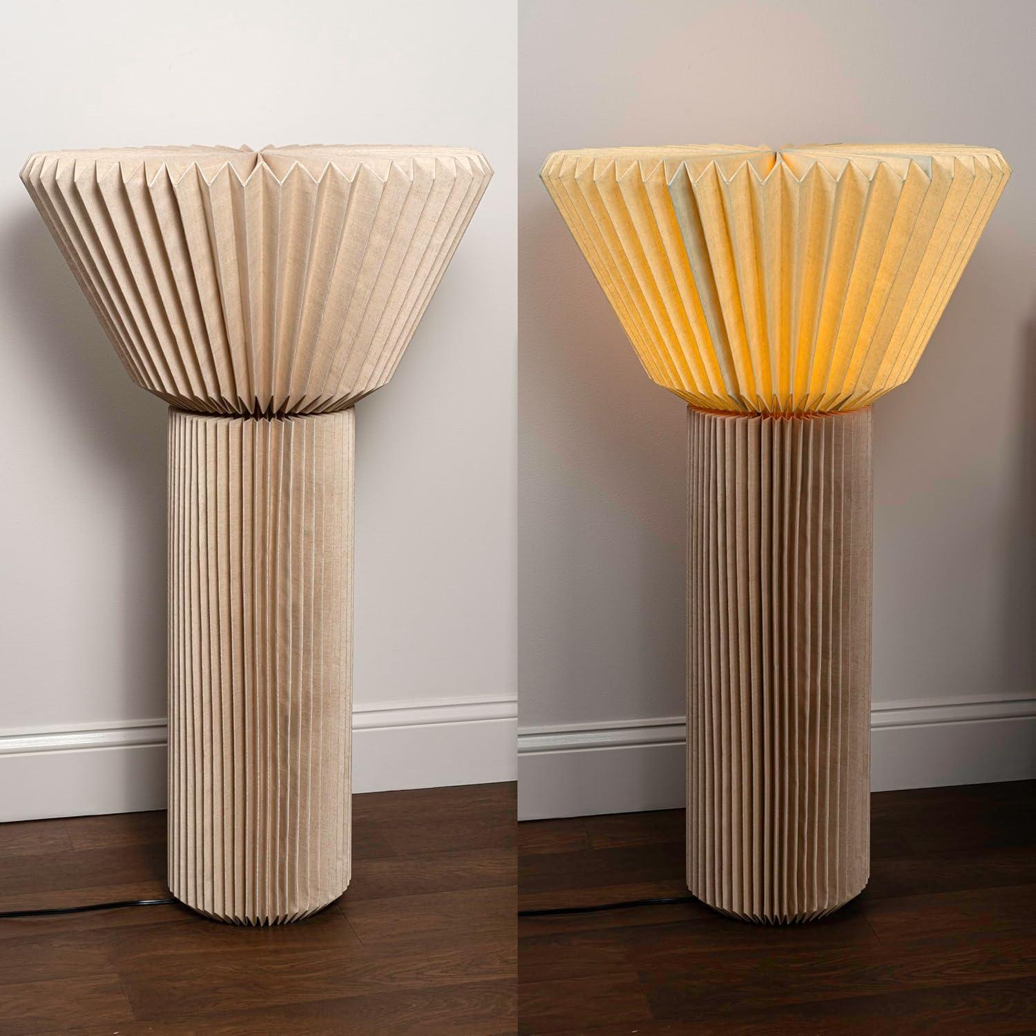 imageJONATHAN Y JYL9104A Archer 37quot Modern Minimalist Pleated Shade Floor Lamp for Bedroom Living Room Entryway Office Dining Room BlackNatural