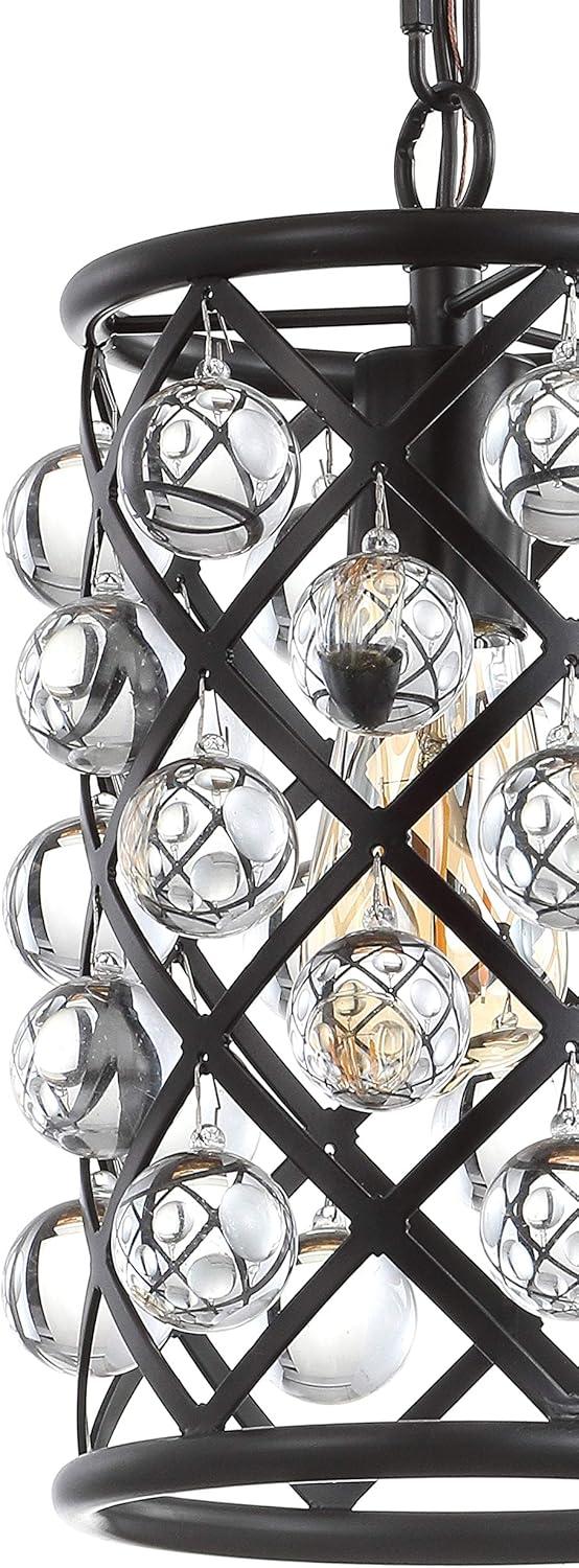 imageJONATHAN Y JYL9506A Gabrielle CrystalMetal LED Pendant Glam Contemporary Transitional Dimmable Adjustable for Dining Living Room Kitchen Oil Rubbed Bronze 8quot8