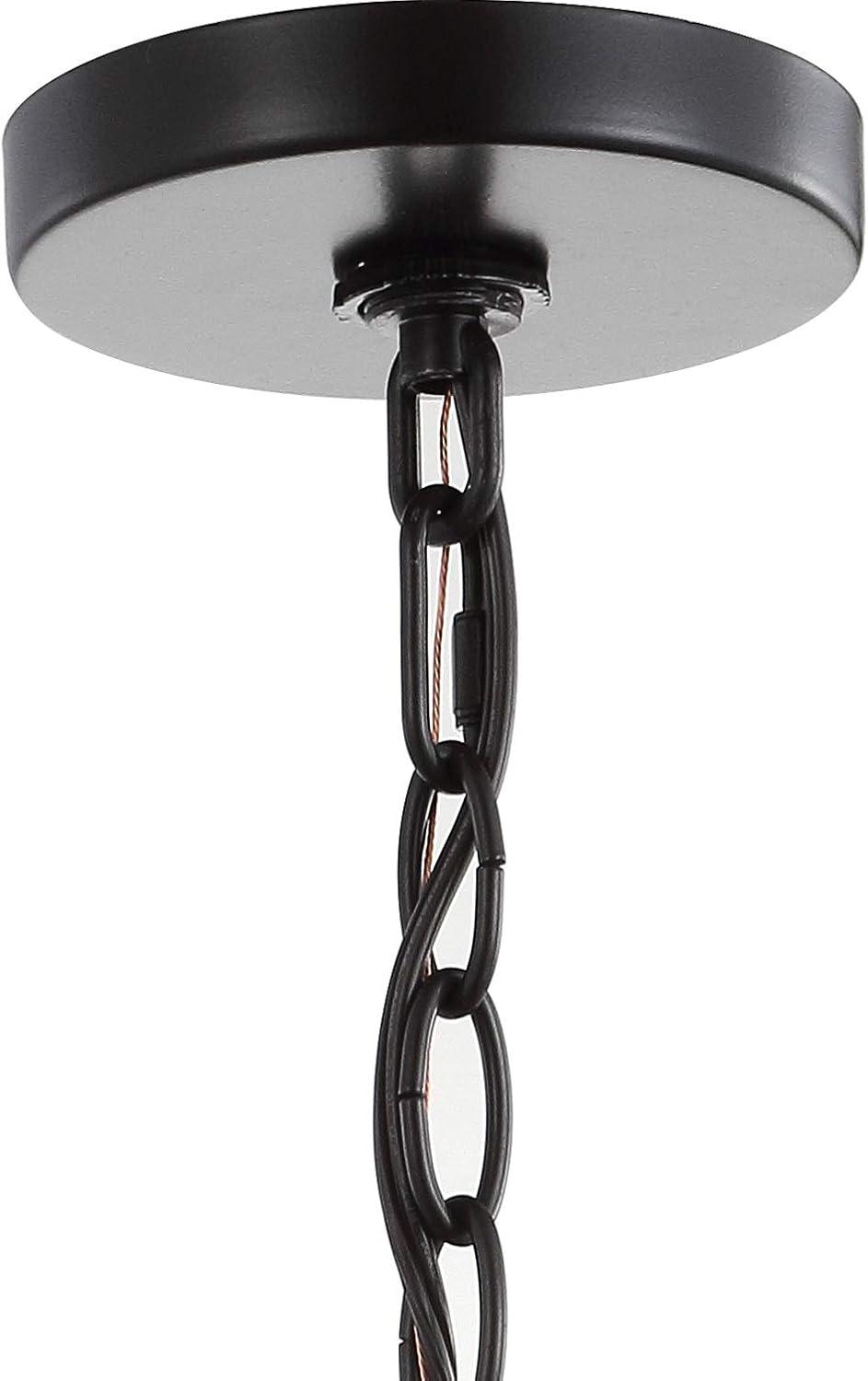 imageJONATHAN Y JYL9506A Gabrielle CrystalMetal LED Pendant Glam Contemporary Transitional Dimmable Adjustable for Dining Living Room Kitchen Oil Rubbed Bronze 8quot8