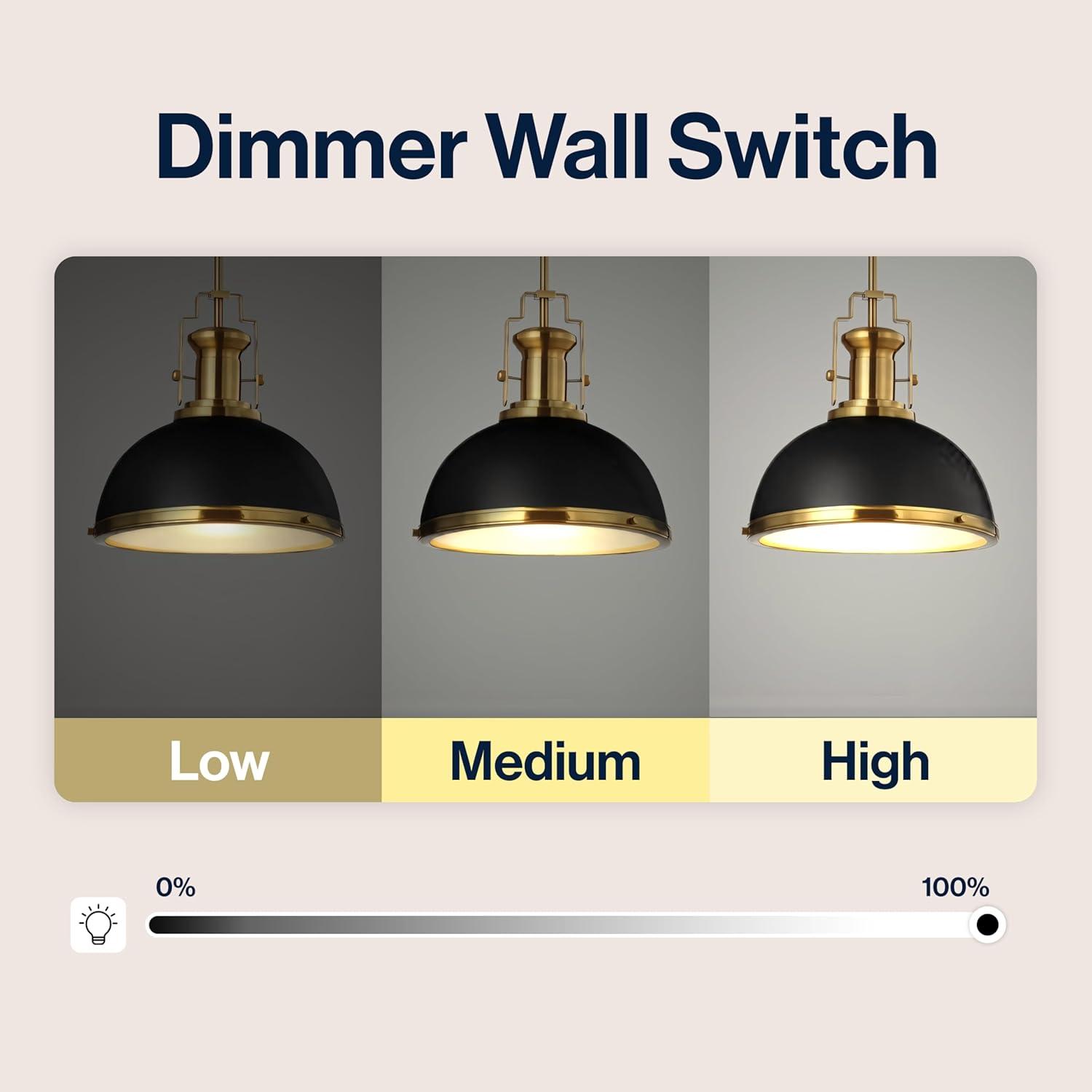 imageJONATHAN Y JYL9536A Homer 13quot 1Light Modern Industrial Iron LED Dome Pendant Classic Cottage Farmhouse Industrial Rustic Transitional Office Living Room Kitchen Foyer BlackBrass GoldBlackBrass Gold