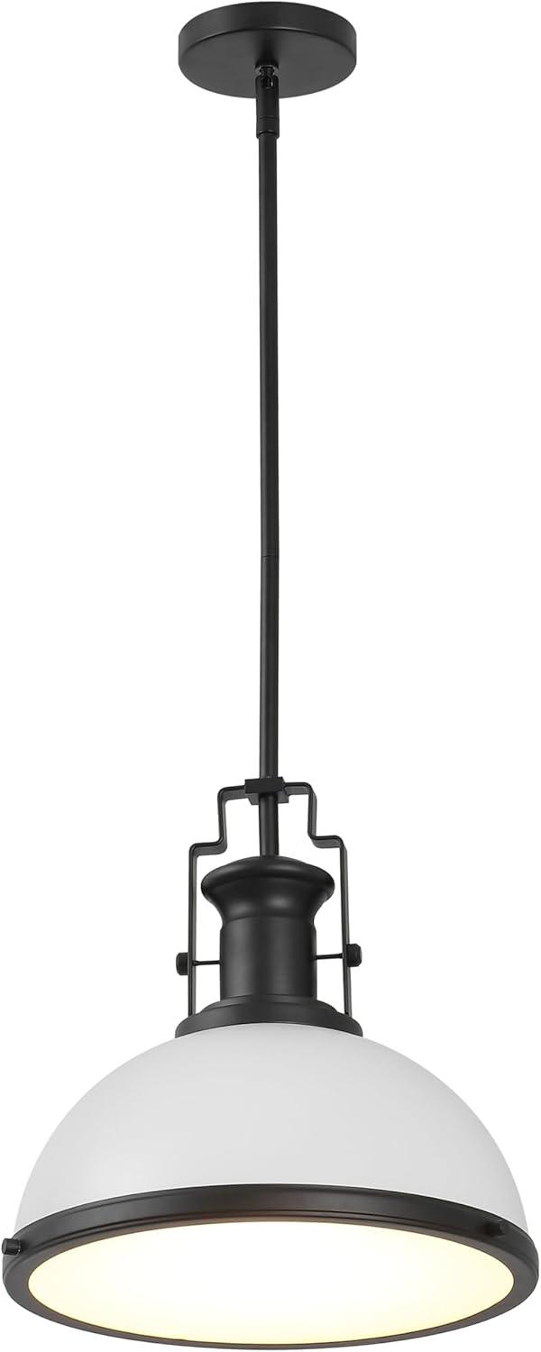 imageJONATHAN Y JYL9536A Homer 13quot 1Light Modern Industrial Iron LED Dome Pendant Classic Cottage Farmhouse Industrial Rustic Transitional Office Living Room Kitchen Foyer BlackBrass GoldMatte BlackWhite