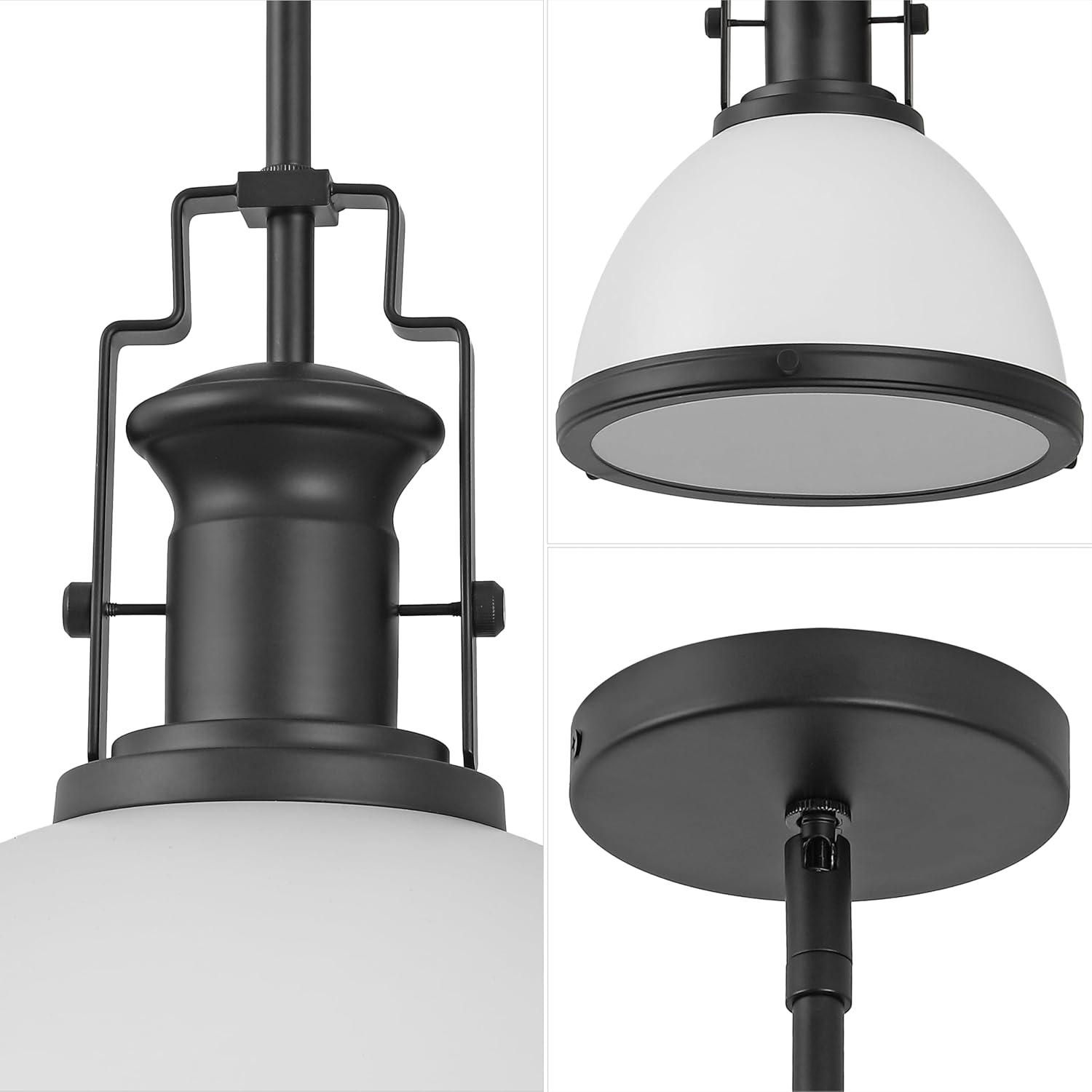 imageJONATHAN Y JYL9536A Homer 13quot 1Light Modern Industrial Iron LED Dome Pendant Classic Cottage Farmhouse Industrial Rustic Transitional Office Living Room Kitchen Foyer BlackBrass GoldMatte BlackWhite