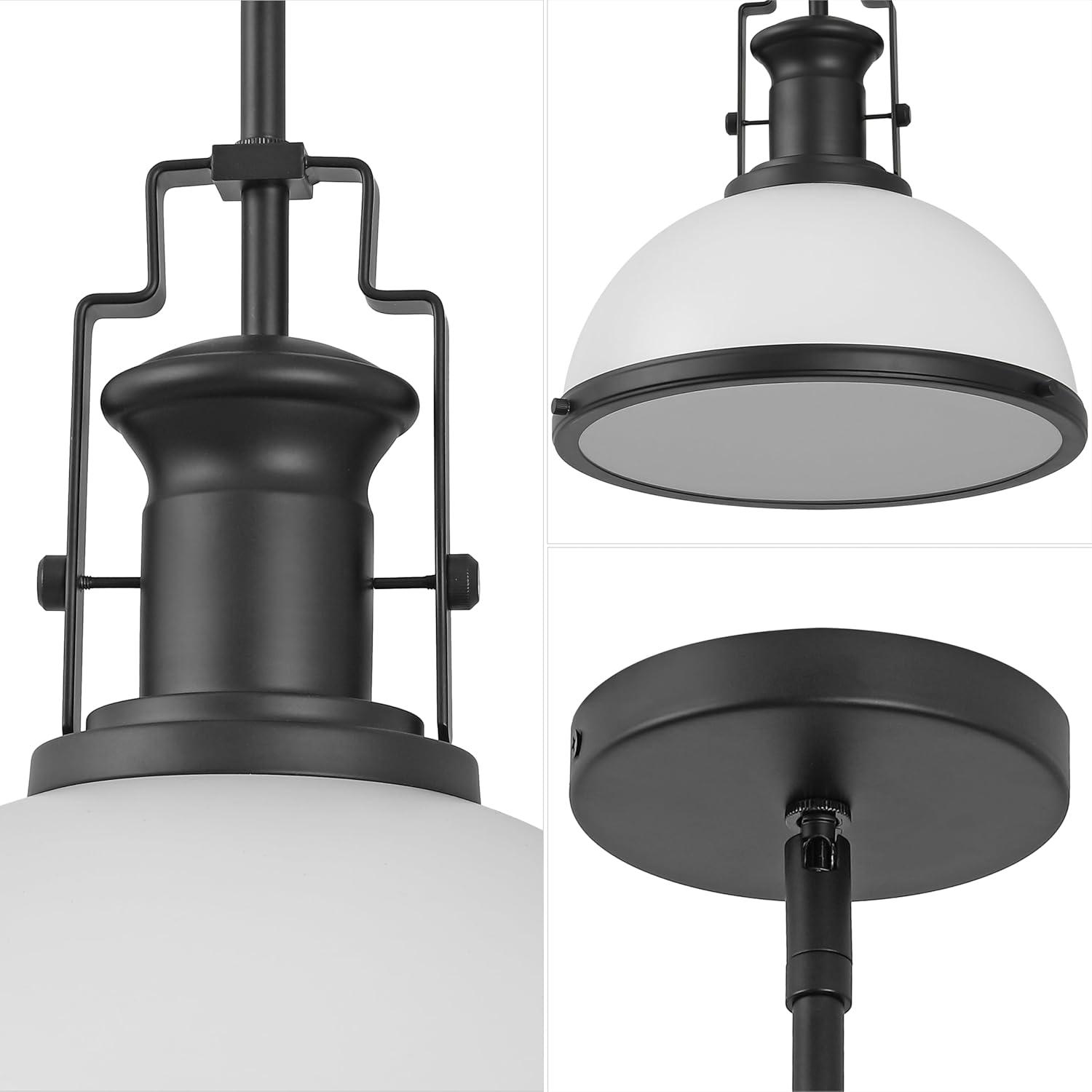 imageJONATHAN Y JYL9536A Homer 13quot 1Light Modern Industrial Iron LED Dome Pendant Classic Cottage Farmhouse Industrial Rustic Transitional Office Living Room Kitchen Foyer BlackBrass GoldMatte BlackWhite