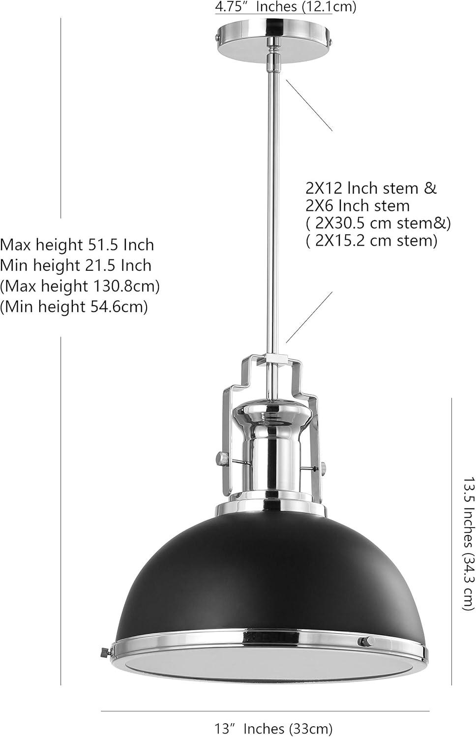 imageJONATHAN Y JYL9536A Homer 13quot 1Light Modern Industrial Iron LED Dome Pendant Classic Cottage Farmhouse Industrial Rustic Transitional Office Living Room Kitchen Foyer BlackBrass GoldBlackChrome