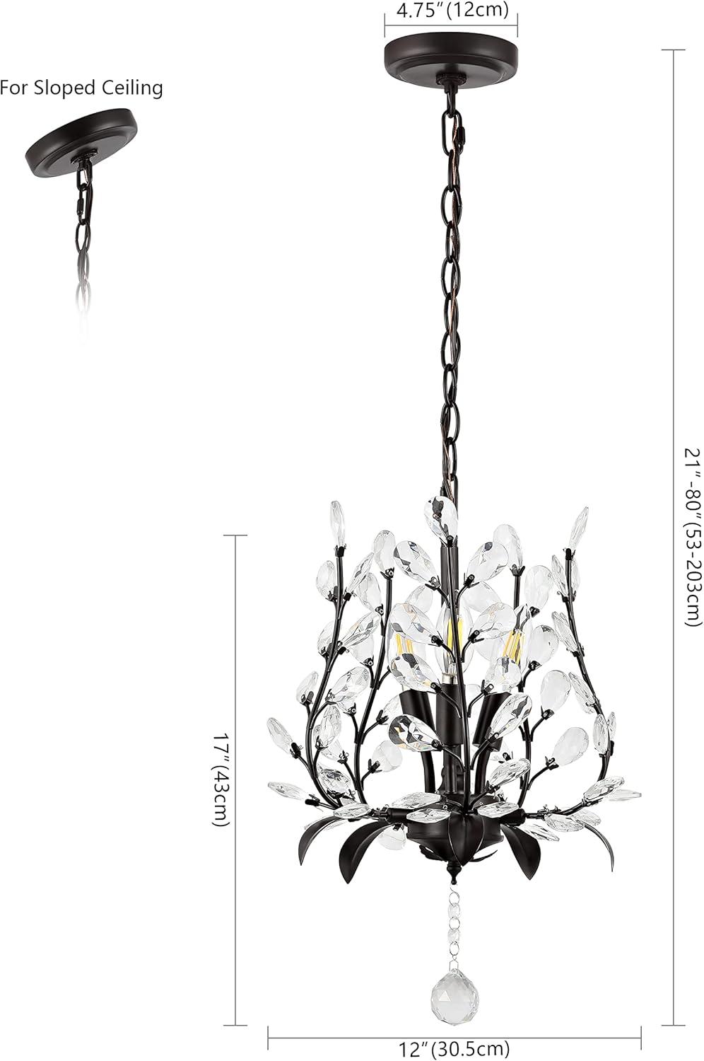 imageJONATHAN Y JYL9551A Adoria 12quot 3Light Contemporary Bohemian IronAcrylic LED Pendant IndustrialModernFrench Country Bedroom Living RoomOil Rubbed BronzeClear3Light