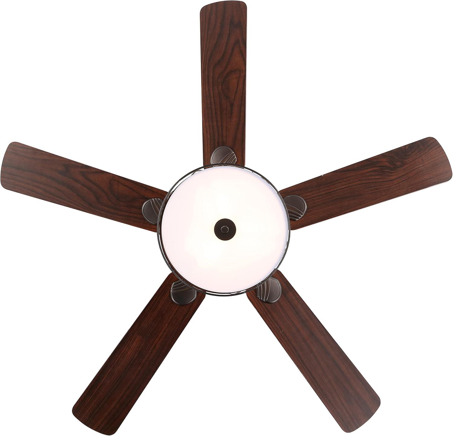 imageJONATHAN Y JYL9607A 52quot 3Light Chrome Drum Shade LED Ceiling Fan Remote Traditional Farmhouse Rustic Industrial Bohemian Country Cottage Transitional Glam for Home Kitchen Living RoomOilRubbed Bronze