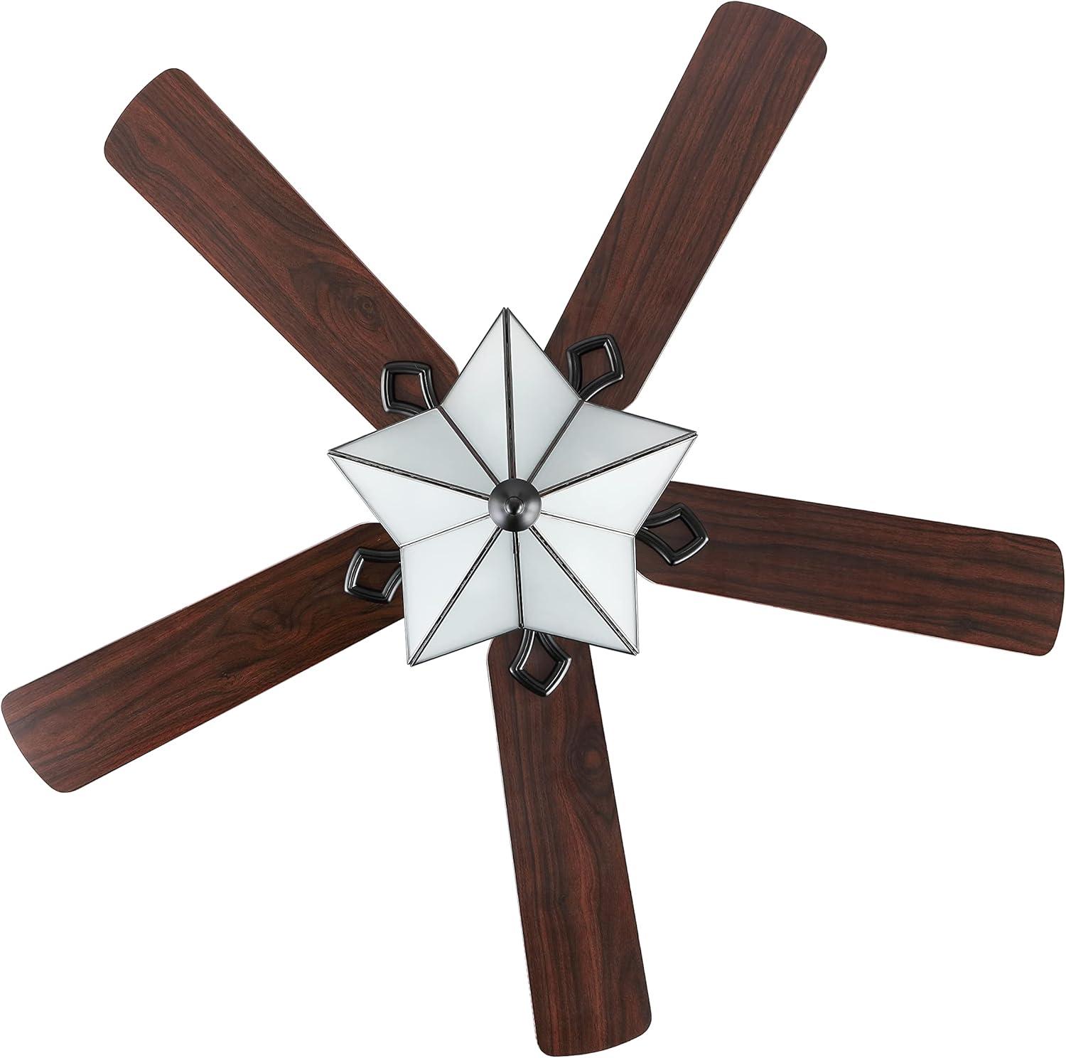 imageJONATHAN Y JYL9609A Moravia Farmhouse Rustic Iron Star Shade LED Ceiling Fan with Remote for Bedroom Living Room Dining Room 52quot 5 Light Black