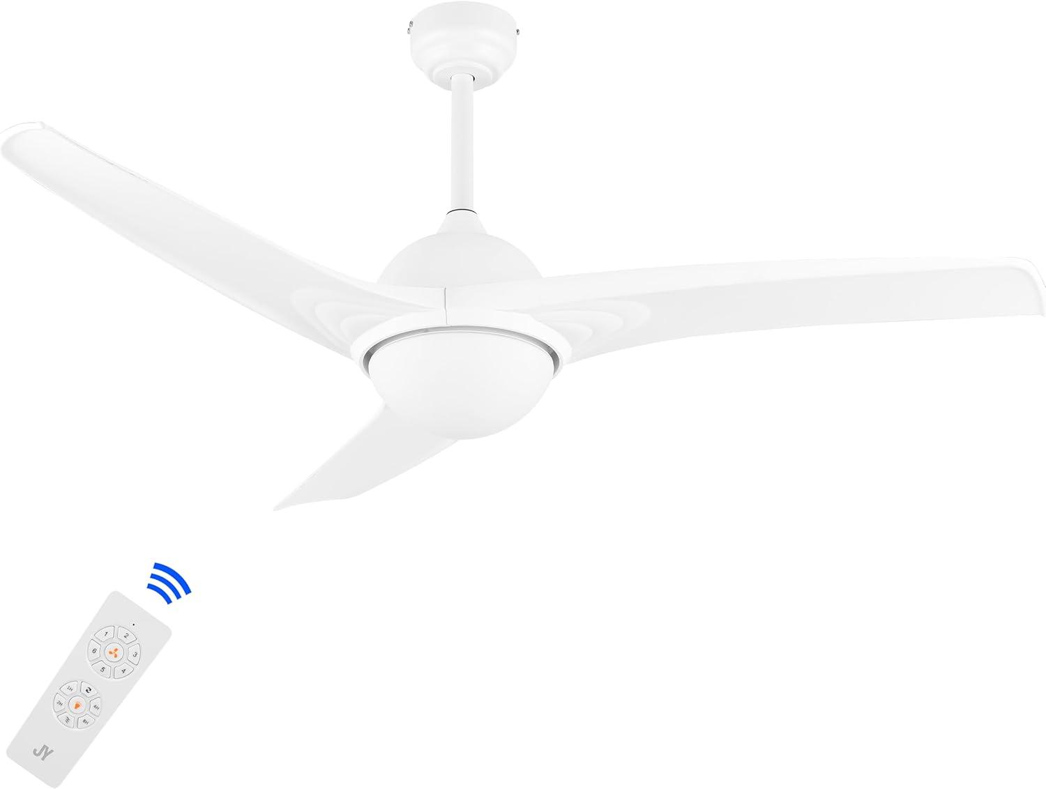 imageJONATHAN Y JYL9717B Sully 52quot 1Light MobileAppRemoteControlled 6Speed Propeller Integrated LED Ceiling Fan Contemporary Industrial Cottage for Bedroom Living Room Office Gray WoodWhite