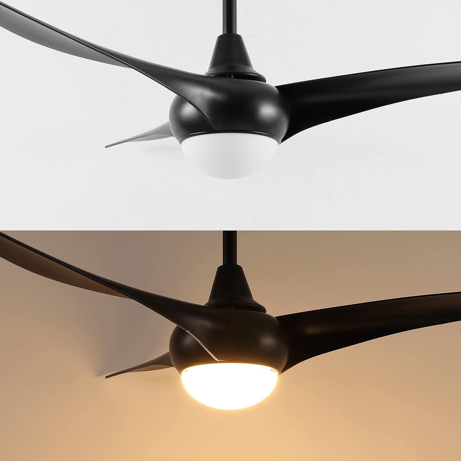 imageJONATHAN Y JYL9718C Aviator 52quot 1Light MobileAppRemoteControlled 6Speed Retro Swirl Integrated LED Ceiling Fan Modern Industrial Coastal for Bedroom Living Room Dark Brown WoodBlack
