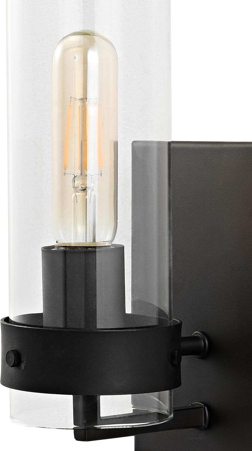 imageJONATHAN Y JYL9909BSET2 Harper 45quot 1Light Modern Farmhouse IronGlass LED Sconce Contemporary Midcentury Entryway Lobby Kitchen Bathroom Bedroom Living Room Oil Rubbed BronzeClear Set of 2OilRubbed Bronze