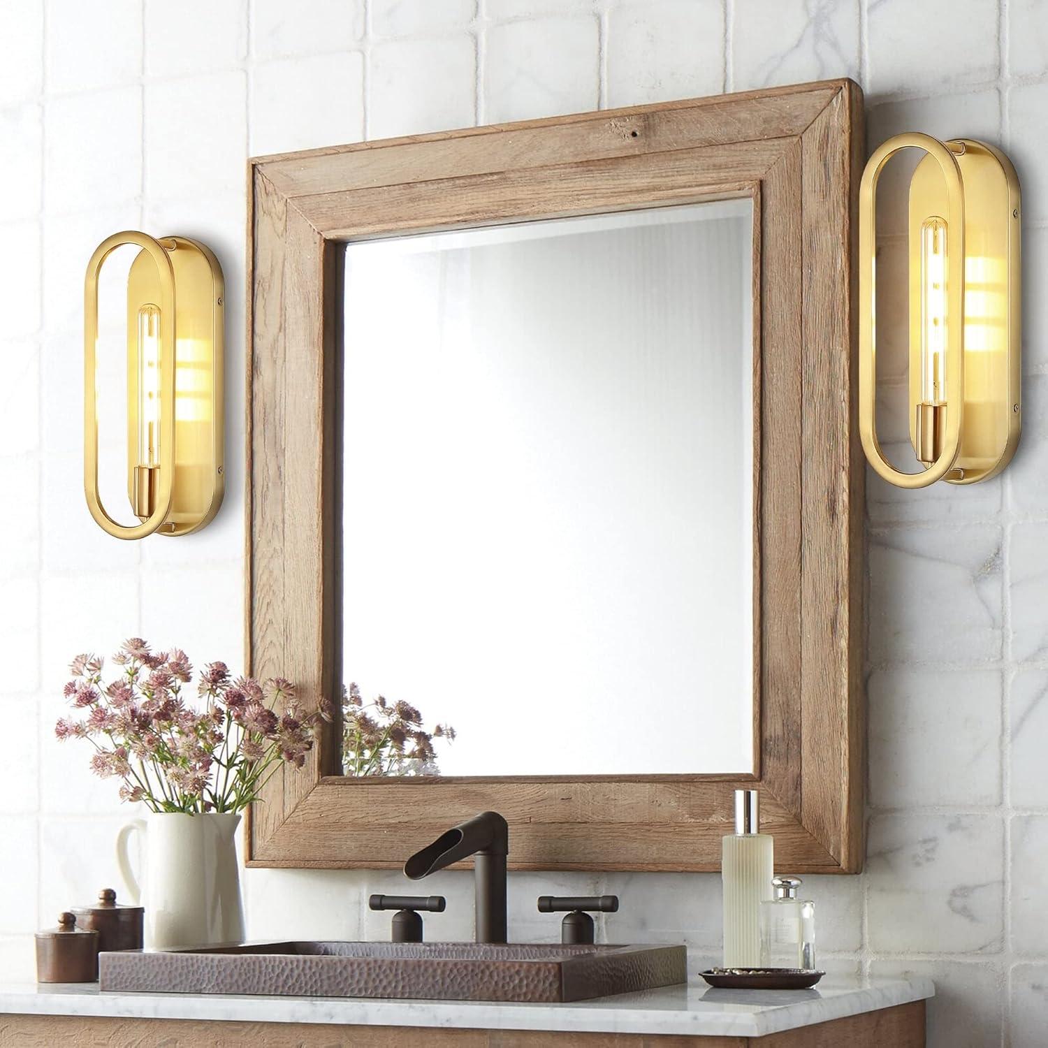 imageJONATHAN Y JYL9917A Emilia 475quot 1Light Modern Bohemian Iron LED Sconce Contemporary Coastal Entryway Lobby Kitchen Bathroom Bedroom Living Room Hallway Brass GoldBrass Gold