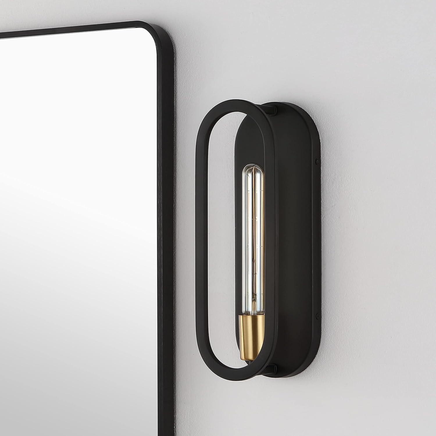 imageJONATHAN Y JYL9917A Emilia 475quot 1Light Modern Bohemian Iron LED Sconce Contemporary Coastal Entryway Lobby Kitchen Bathroom Bedroom Living Room Hallway Brass GoldOil Rubbed BronzeBrass Gold