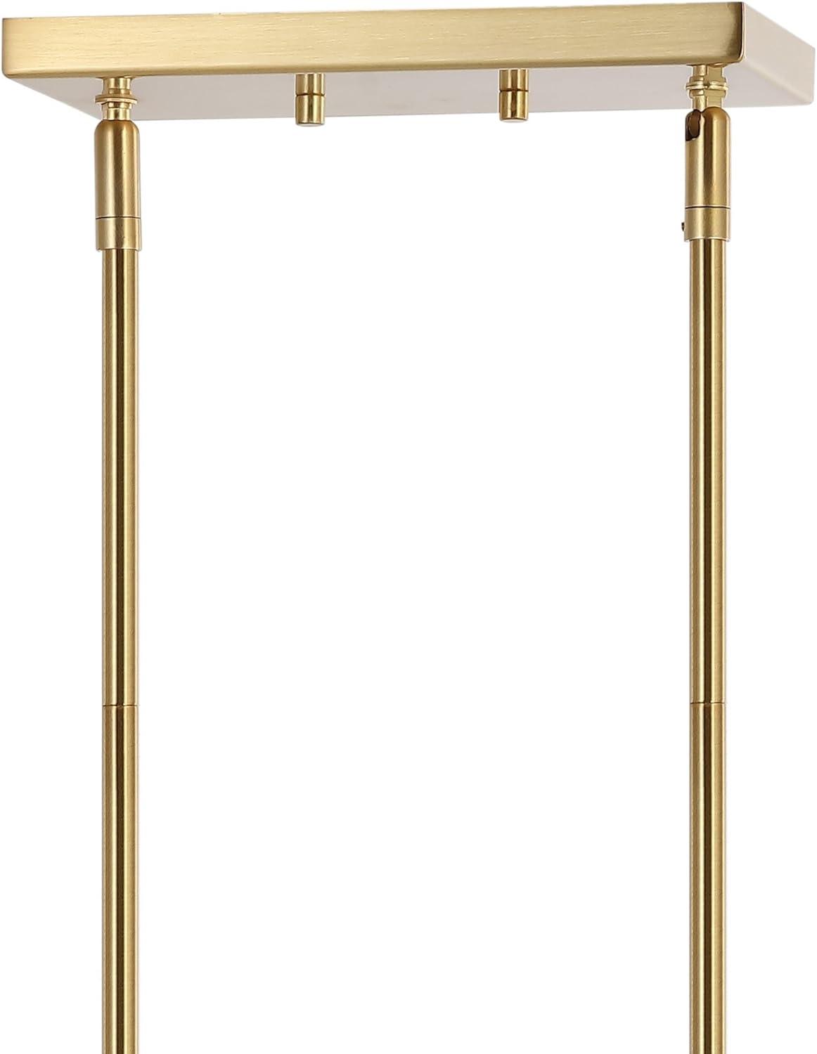 imageJONATHAN Y JYL9919A Sophie 385quot 5Light Modern Midcentury Iron Linear LED Pendant Contemporary French Country Adjustable Dining Room Living Room Kitchen Island Foyer Bedroom Hallway Brass GoldBrass Gold