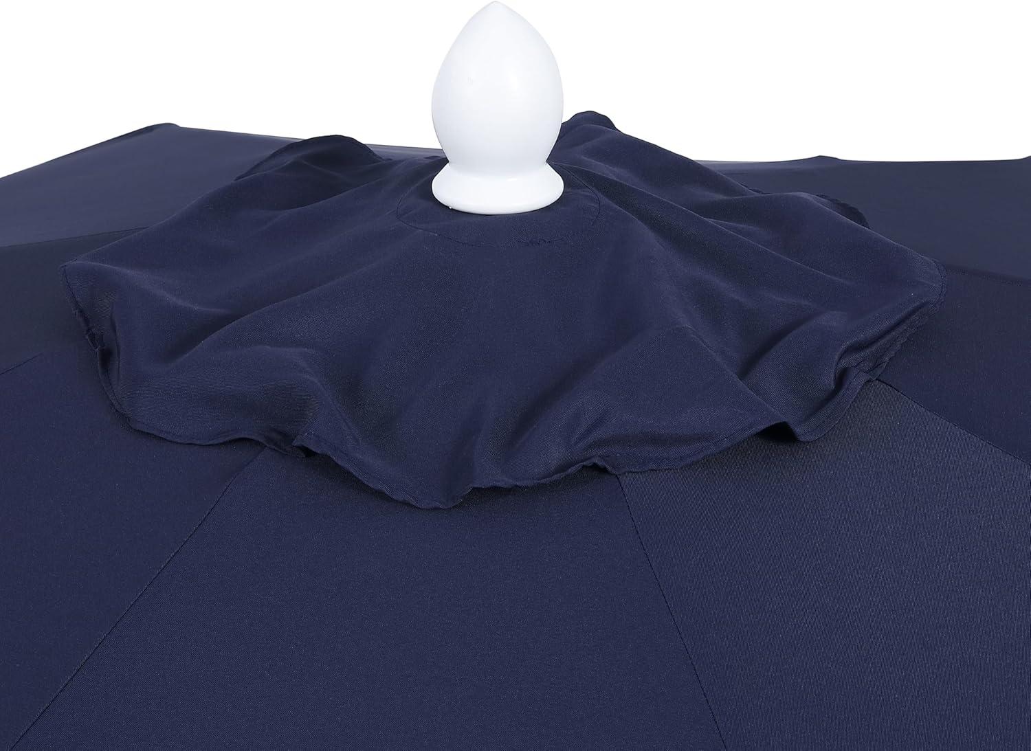 imageJONATHAN Y UMB1002F Tracy 9 ft Classic MidCentury Scalloped Fringe Market Patio Umbrella with AutoTilt Crank Wind Vent and UV Protection in Coral RedWhite White PoleNavy White Pole