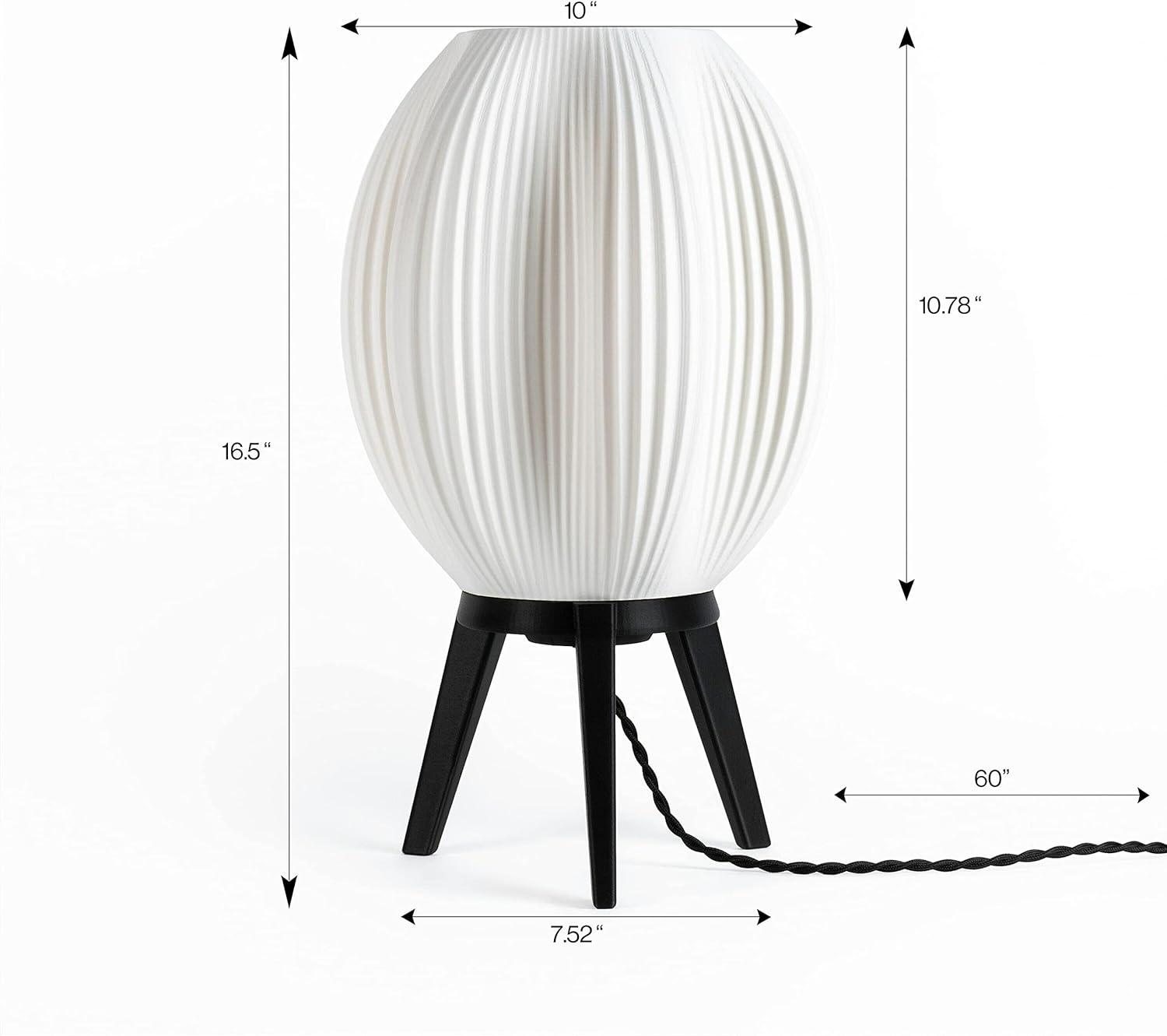 imageJONATHAN Y USA1000B 3D Printed Dimmable LED Table Lamp Wavy 165quot Modern Contemporary PlantBased PLA for Living Room Dorm Home Office LED Bulb Included WhiteWhiteBlack