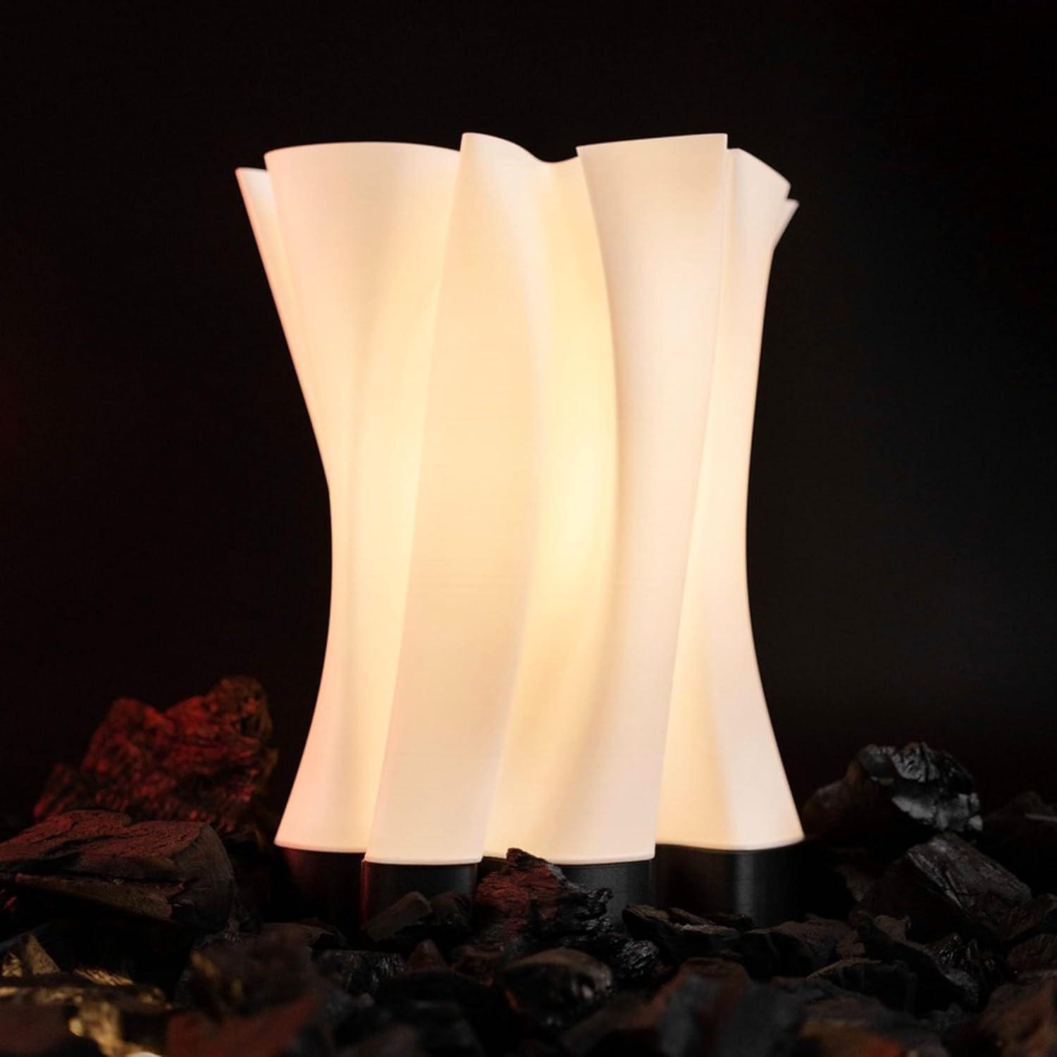 imageJONATHAN Y USA1002B 3D Printed Dimmable LED Table Lamp Flame 135quot Modern Bohemian PlantBased PLA for Living Room Dorm Home Office LED Bulb Included WhiteBlackWhiteBlack