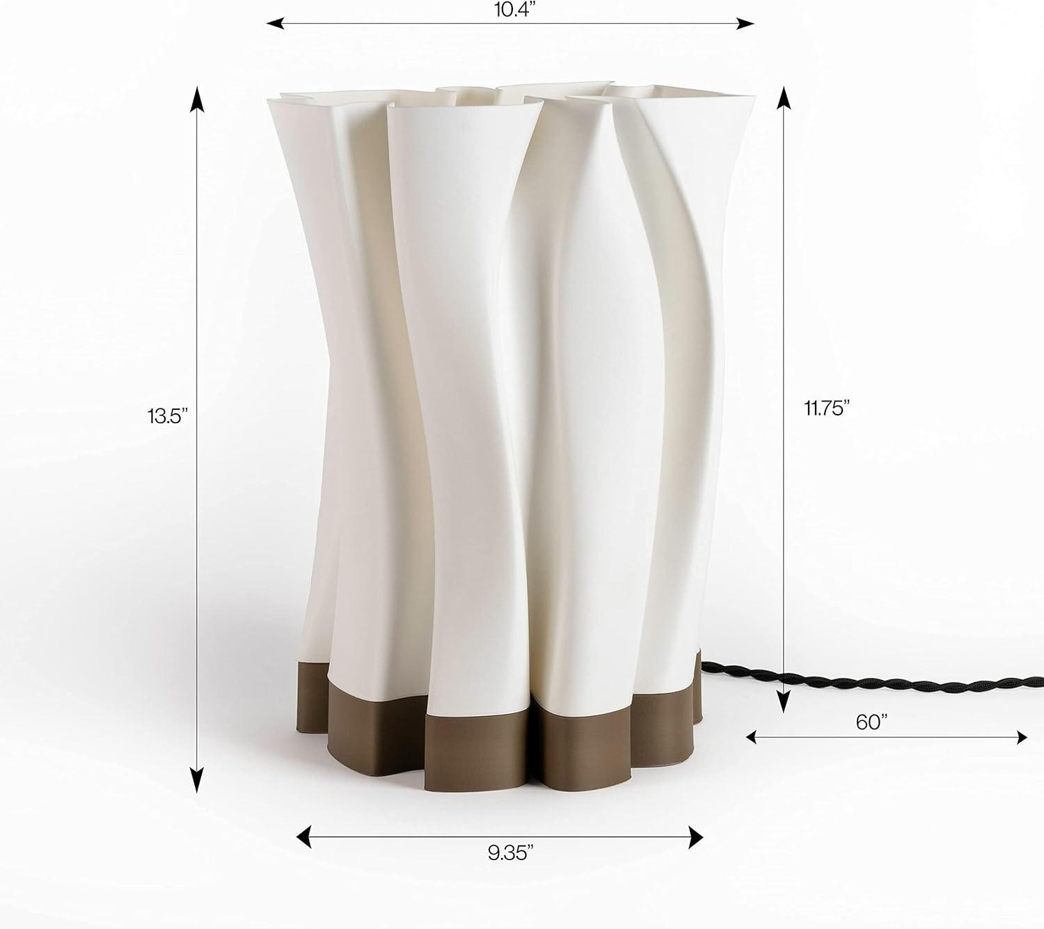 imageJONATHAN Y USA1002B 3D Printed Dimmable LED Table Lamp Flame 135quot Modern Bohemian PlantBased PLA for Living Room Dorm Home Office LED Bulb Included WhiteBlackWhiteBrown