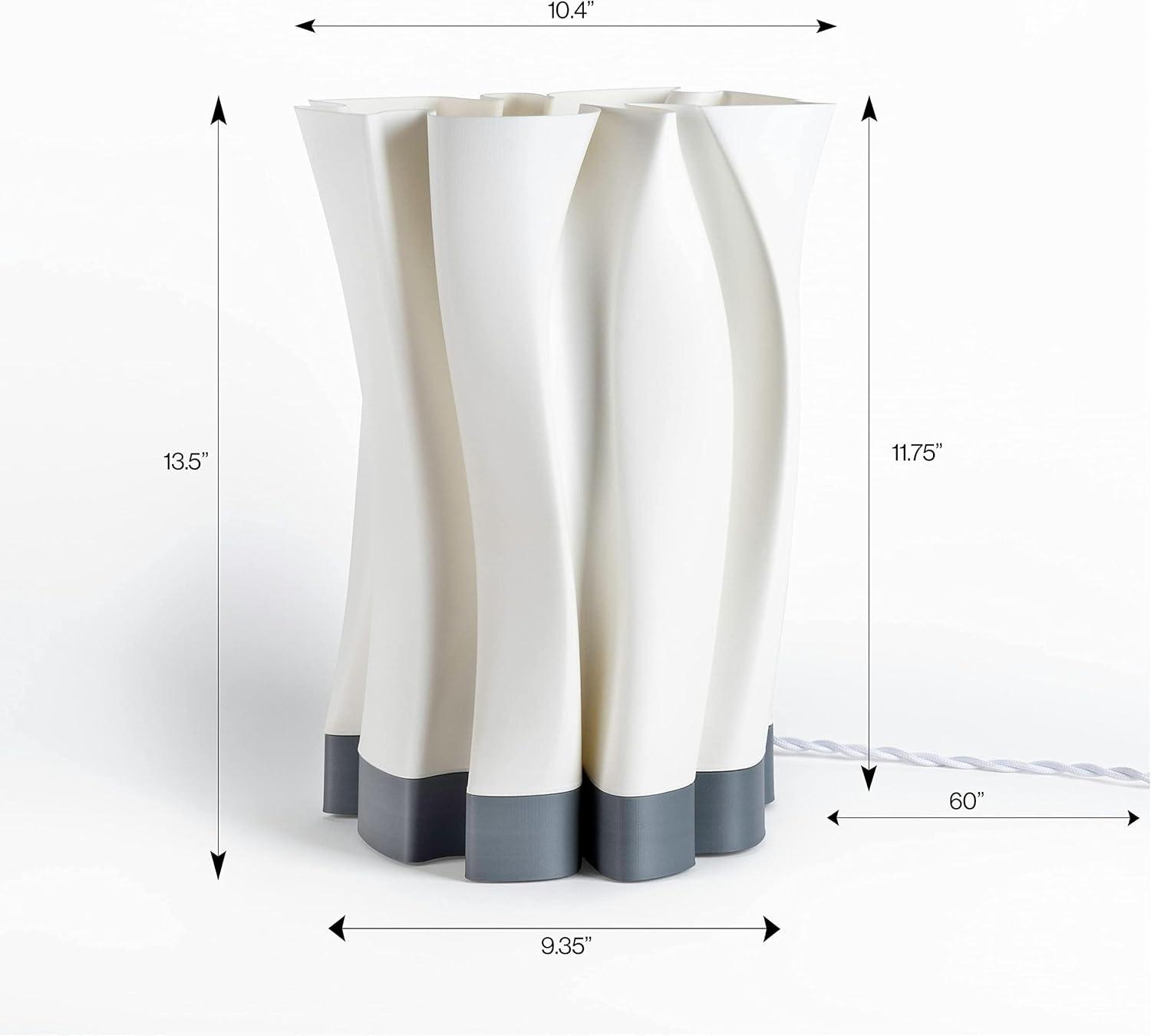 imageJONATHAN Y USA1002B 3D Printed Dimmable LED Table Lamp Flame 135quot Modern Bohemian PlantBased PLA for Living Room Dorm Home Office LED Bulb Included WhiteBlackWhiteGray