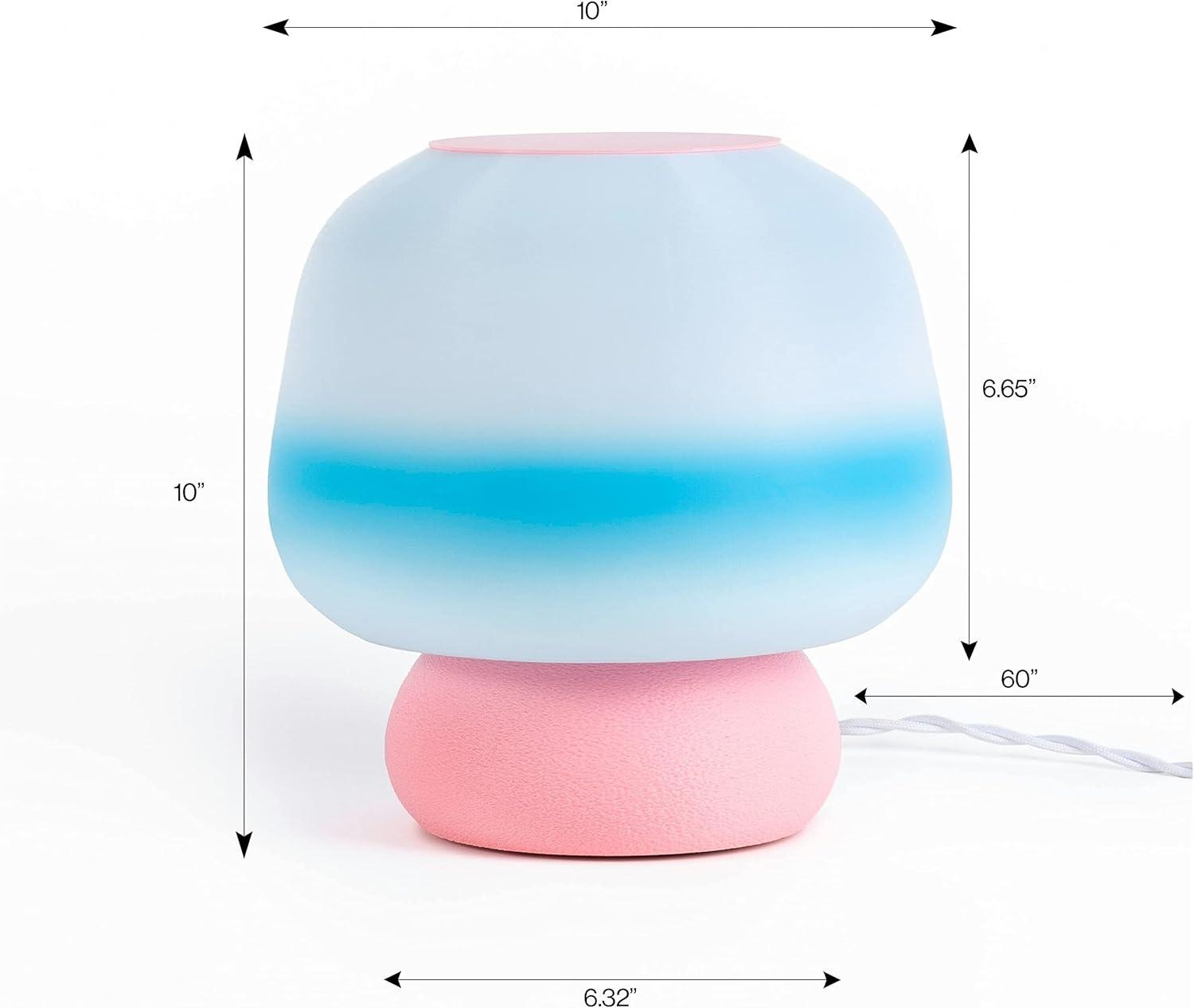 imageJONATHAN Y USA1004B 3D Printed Dimmable LED Table Lamp Mushroom 10quot Modern Classic PlantBased PLA for Living Room Dorm Home Office LED Bulb Included BlueWhiteLightBlueWhiteLight Pink