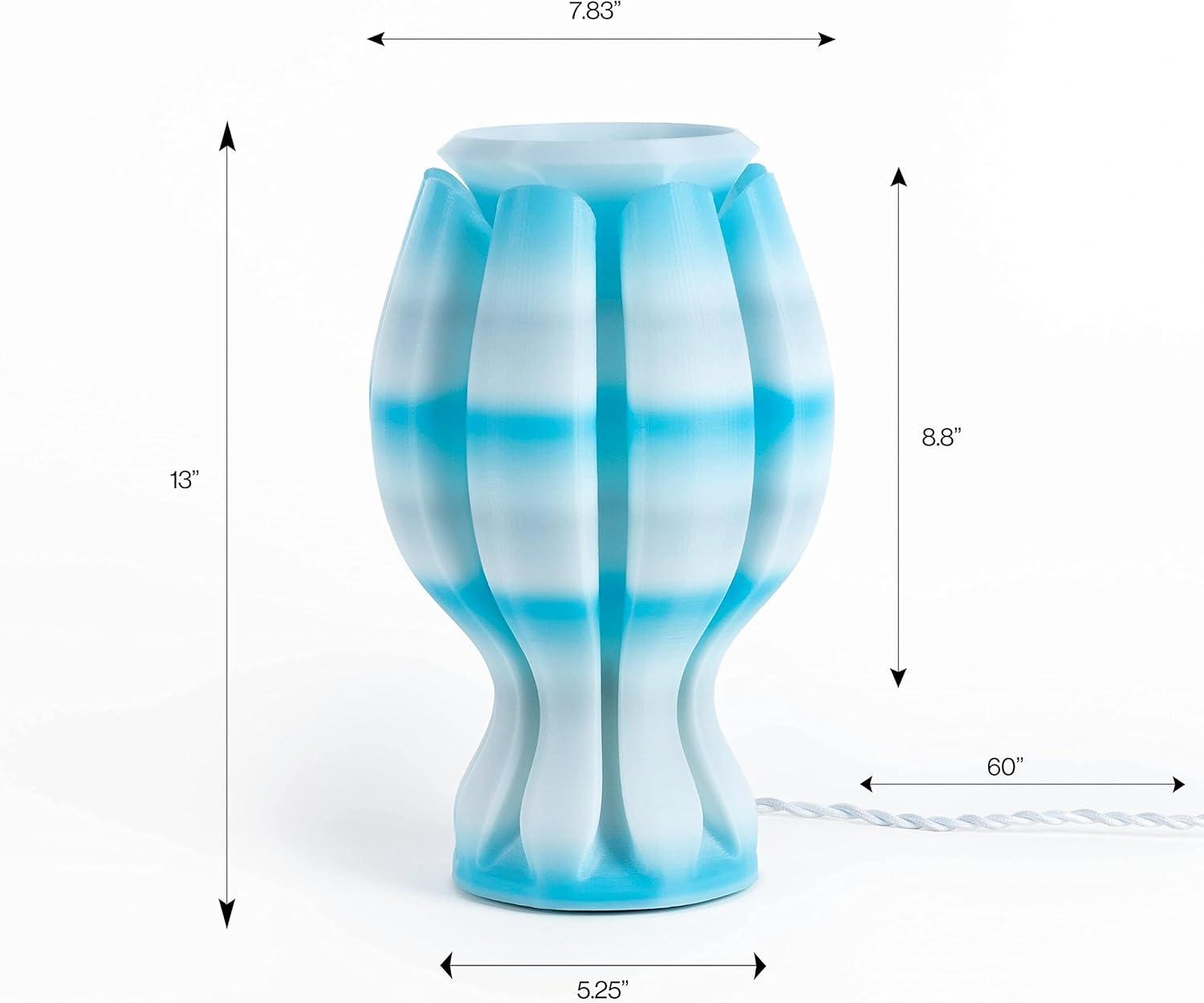 imageJONATHAN Y USA1005B 3D Printed Dimmable LED Table Lamp Flower 13quot Tropical Coastal PlantBased PLA for Living Room Dorm Home Office LED Bulb Included WhiteBlueWhite