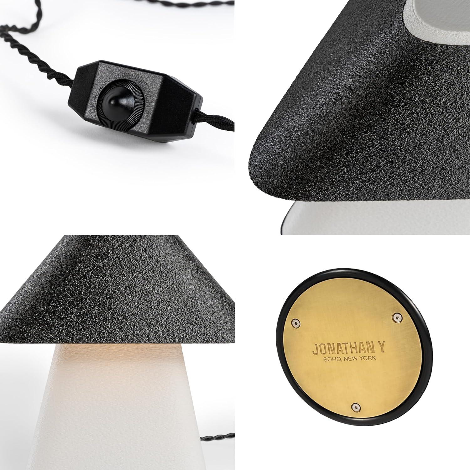 imageJONATHAN Y USA1007A Enzo 1163quot Modern Contemporary PlantBased PLA 3D Printed Dimmable LED Table Lamp WhiteBlack for Living Room Office Bedroom