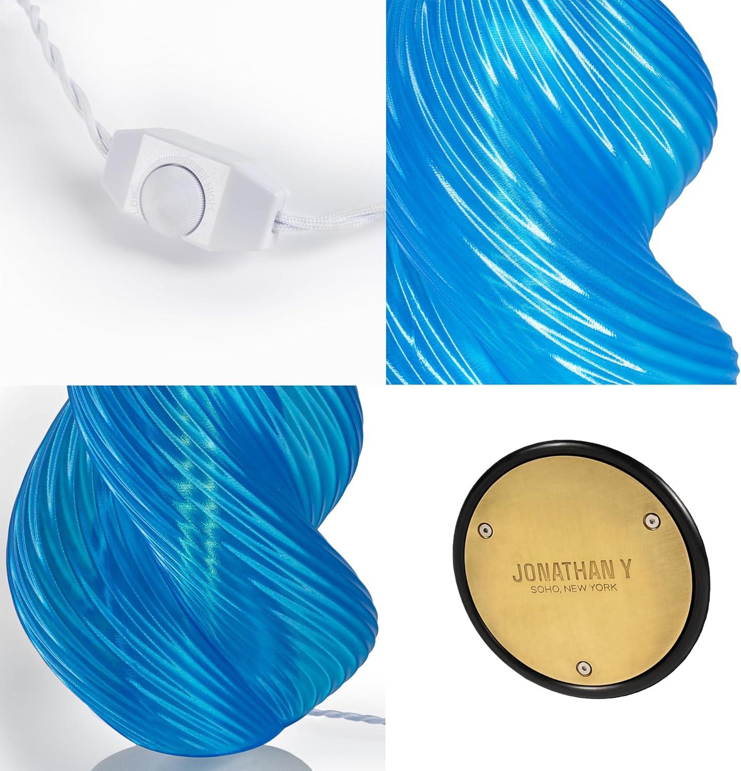 imageJONATHAN Y USA1009A Gema 135quot MidCentury Coastal PlantBased PLA 3D Printed Dimmable LED Table Lamp Clear RedBlack for Living Room Dining Room BedroomClear BlueWhite