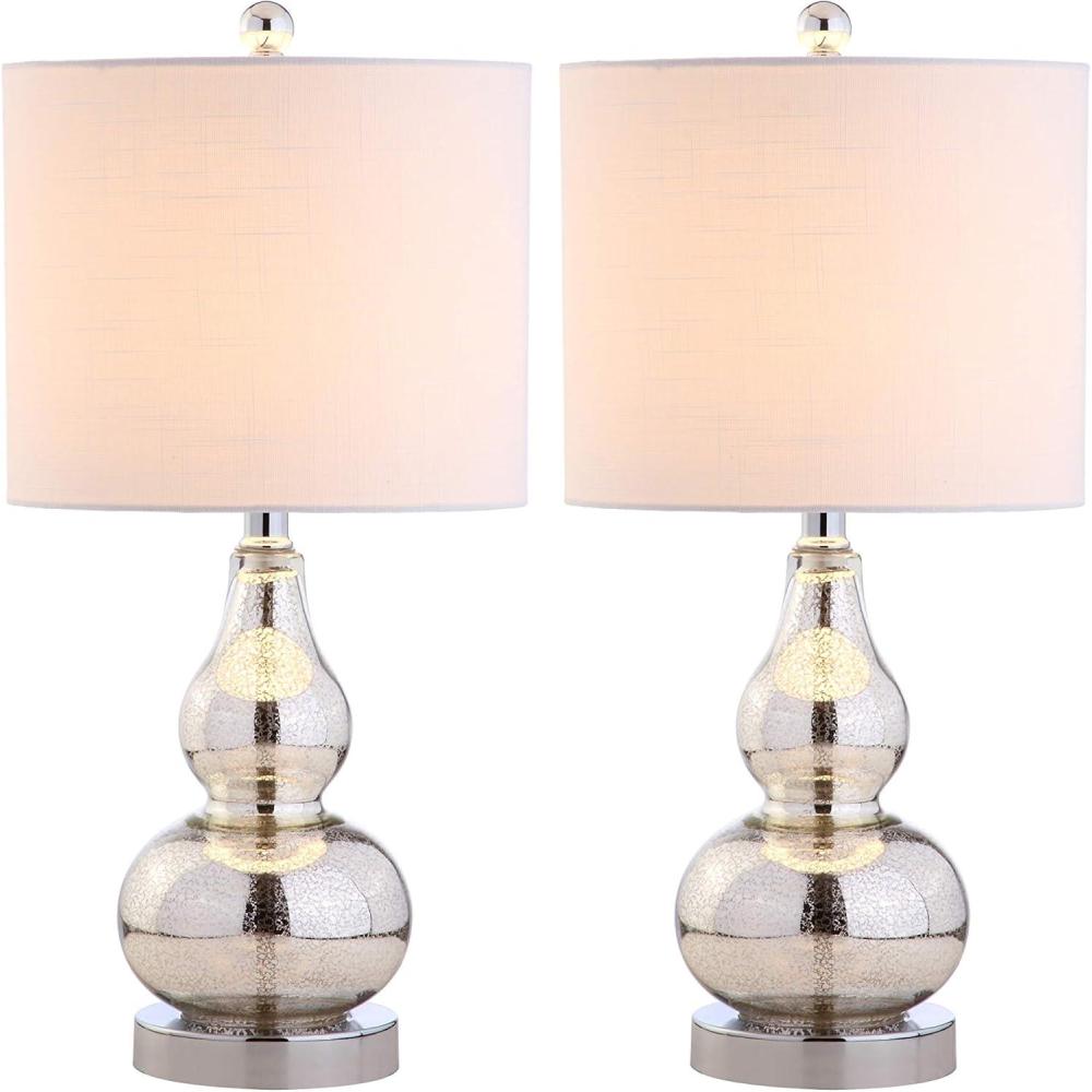 imageJONATHAN Y JYL1028CSET2 Anya 205quot Mini Glass LampSet of 2 TransitionalGlamMidcentury for Bedroom Living Room Office College Dorm Coffee Table Bookcase Silver 2 PieceMercury Silver