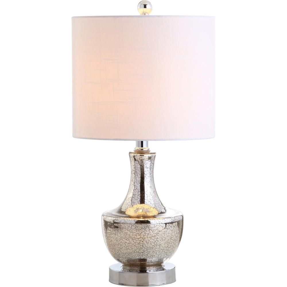 imageJONATHAN Y JYL1029B Colette 20quot Mini Glass LED Table Lamp Transitional Glam Global Modern Elegant Office Living Room Family Room Dining Room Bedroom Hallway Foyer SilverSilver