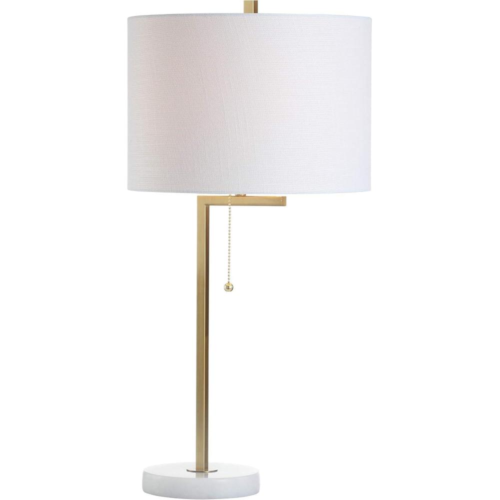 imageJONATHAN Y JYL1043A Alyssa 245quot MetalMarble LED Table Lamp Contemporary Bedside Desk Nightstand Lamp for Bedroom Living Room Office College Bookcase LED Bulb Included Brass GoldWhiteBrass GoldWhite