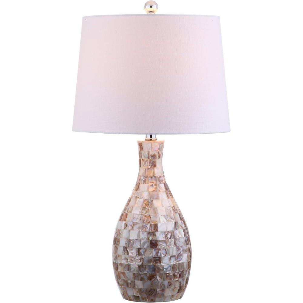 imageJONATHAN Y JYL1054A Verna 265quot Seashell LED Table Lamp Coastal Contemporary Bedside Desk Nightstand for Bedroom Living Room Office College Bookcase LED Bulb Included IvoryBeige