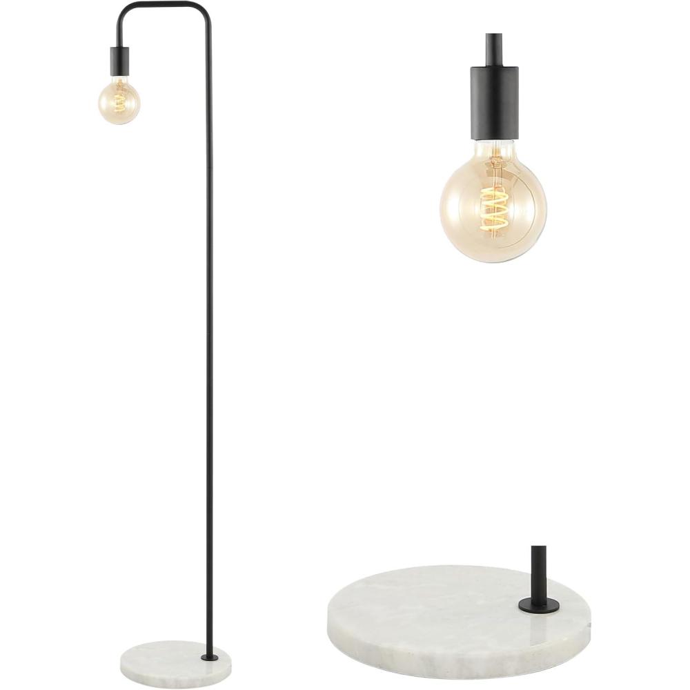 imageJONATHAN Y JYL1095A Vega 60quot Minimalist Edison MetalMarble Floor Lamp GlamTransitionalModernMinimalistMidcenturyContemporary for Bedrooms Living Room Office Reading GoldBlack