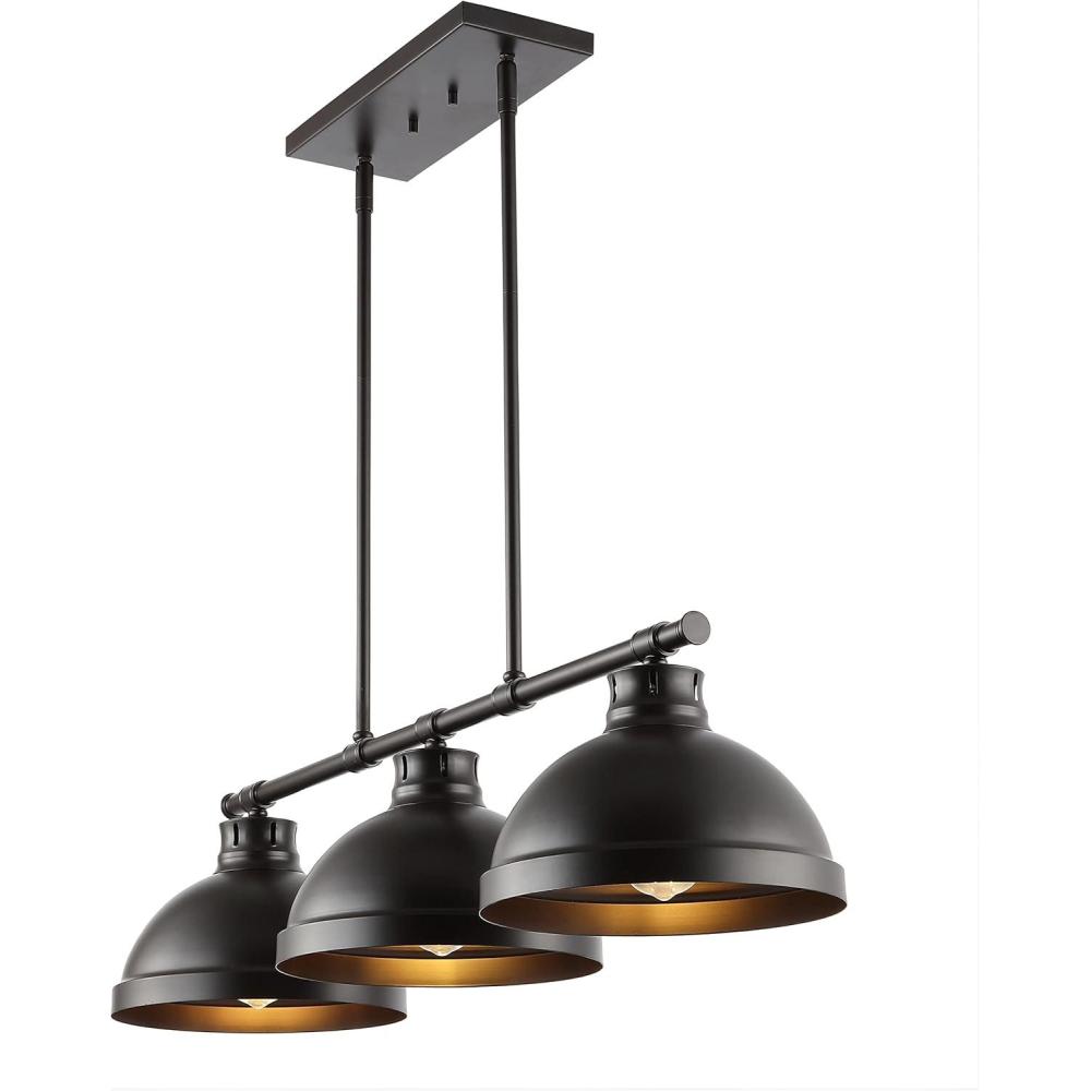 imageJONATHAN Y JYL1117A Asher 36quot 3Light Industrial Farmhouse Iron Linear LED Pendant Modern Rustic Adjustable Dining Room Living Room Kitchen Island Foyer Bedroom Hallway Oil Rubbed Bronze