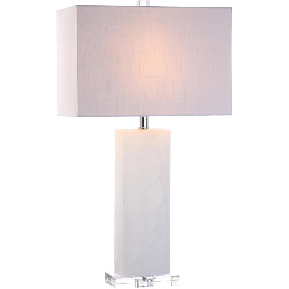imageJONATHAN Y JYL2009A Tiggie 27quot Alabaster LED Table Lamp Modern Contemporary Glam Bedside Desk Nightstand Lamp for Bedroom Living Room Office College Bookcase LED Bulb Included White Alabaster