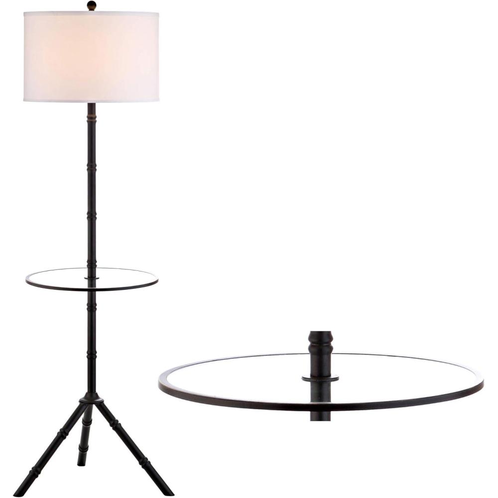 imageJONATHAN Y JYL2012B Hall 62quot Metal LED End Table Floor Lamp Modern Contemporary Glam Elegant FootStep Switch Office Living Room Family Room Dining Room Bedroom Foyer ChromeOilRubbed Bronze