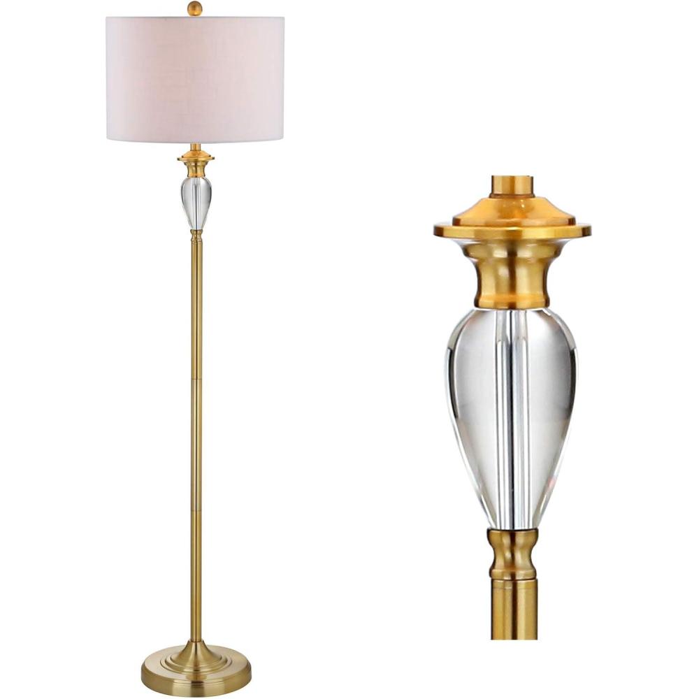 imageJONATHAN Y JYL2030A Evelyn 60quot CrystalMetal LED Floor Lamp ContemporaryTransitionalTraditional for Bedrooms Living Room Office Reading BrassGoldClear