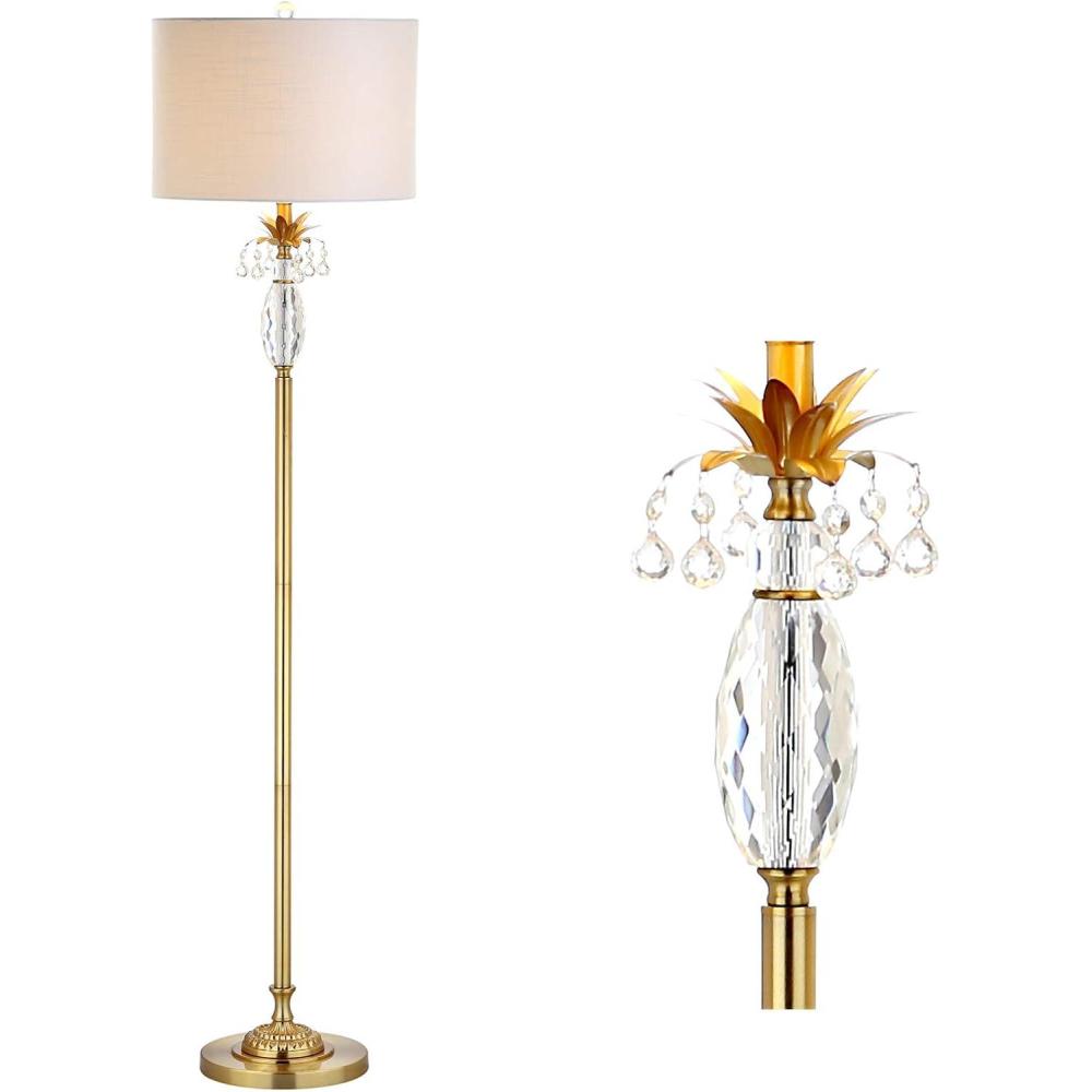 imageJONATHAN Y JYL2031A Adalyn 61quot CrystalMetal LED Floor Lamp ContemporaryTransitionalTraditionalClassic for Bedrooms Living Room Office Reading ClearBrassGold