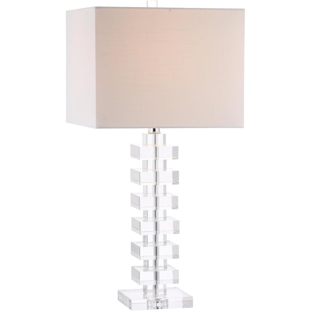 imageJONATHAN Y JYL2054A June 28quot Crystal LED Table Lamp Contemporary Transitional Bedside Desk Nightstand Lamp for Bedroom Living Room Office College Bookcase LED Bulb Included Clear
