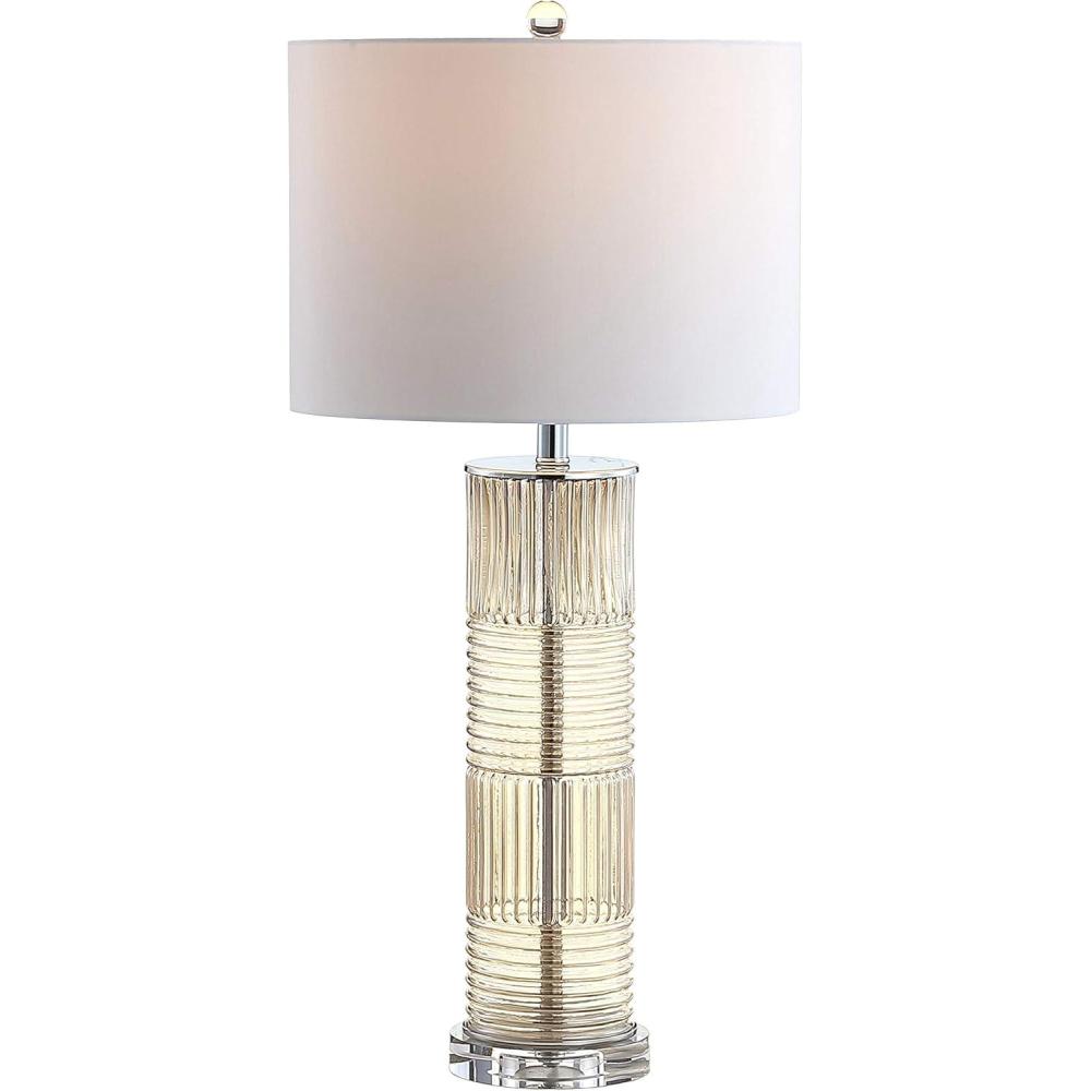 imageJONATHAN Y JYL2064A Genevieve 30quot GlassCrystal LED Table Lamp Contemporary Transitional Bedside Desk Nightstand Lamp for Bedroom Living Room Office College Bookcase LED Bulb Included Champagne
