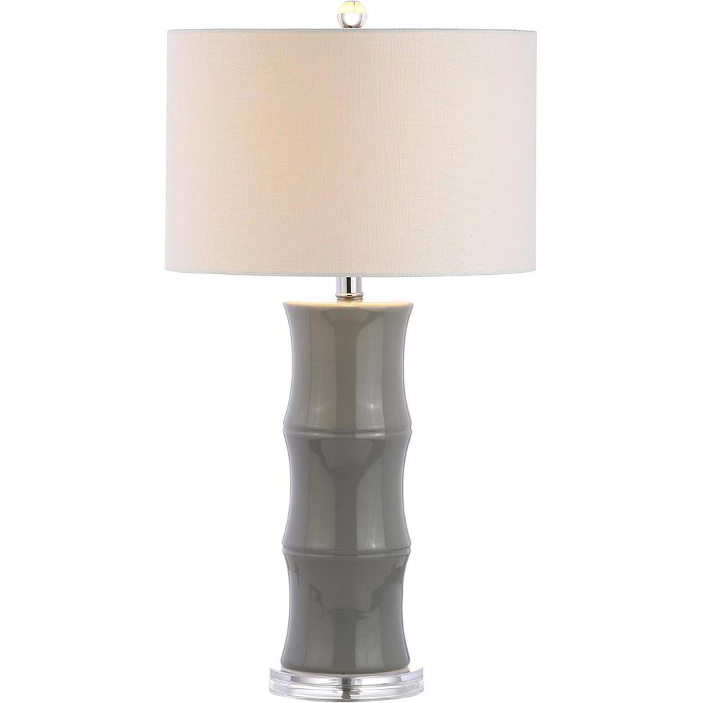 imageJONATHAN Y JYL3015C Tiki 265quot Ceramic LED Table Lamp Contemporary Traditional Bedside Desk Nightstand Lamp for Bedroom Living Room Office College Bookcase LED Bulb Included WhiteGray