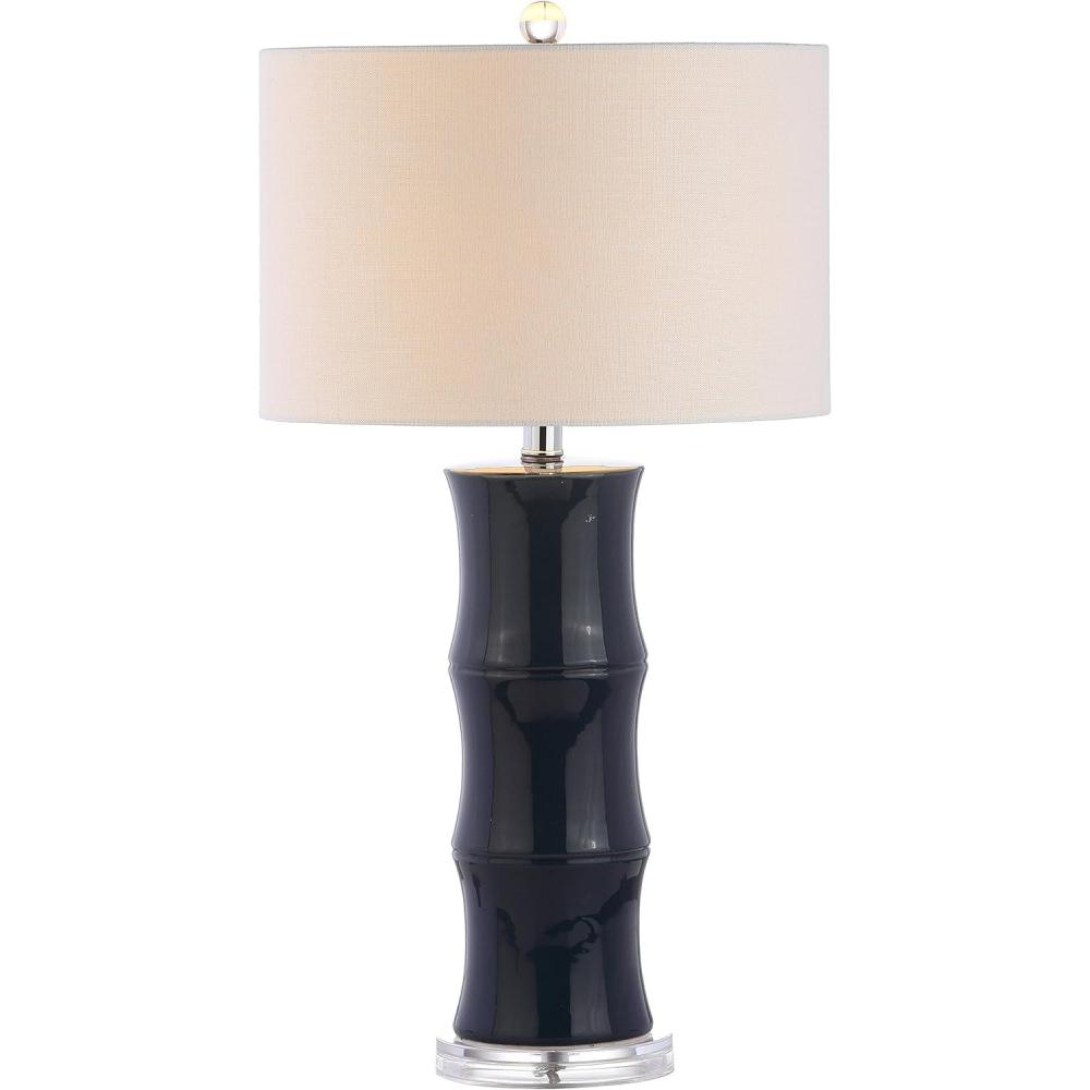 imageJONATHAN Y JYL3015C Tiki 265quot Ceramic LED Table Lamp Contemporary Traditional Bedside Desk Nightstand Lamp for Bedroom Living Room Office College Bookcase LED Bulb Included WhiteNavy