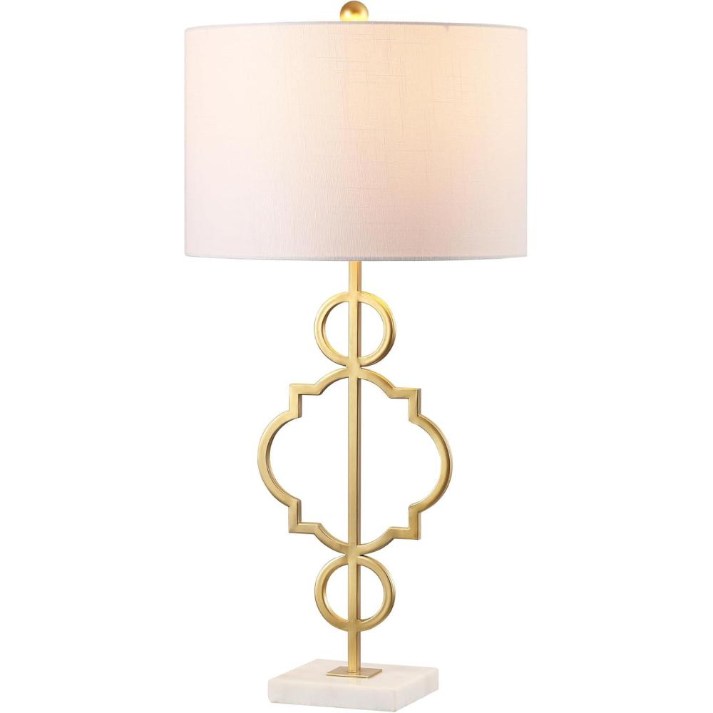 imageJONATHAN Y JYL3026A July 31quot Metal LED Table Lamp Modern Contemporary Bedside Desk Nightstand Lamp for Bedroom Living Room Office College Bookcase LED Bulb Included GoldWhite