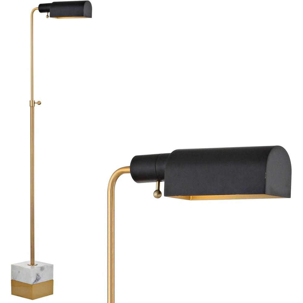 imageJONATHAN Y JYL3029A Iva 565quot Adjustable Brass Library LED Floor Lamp ContemporaryTransitionalModern for Bedrooms Living Room Office Reading BrassGoldCarraraMarble