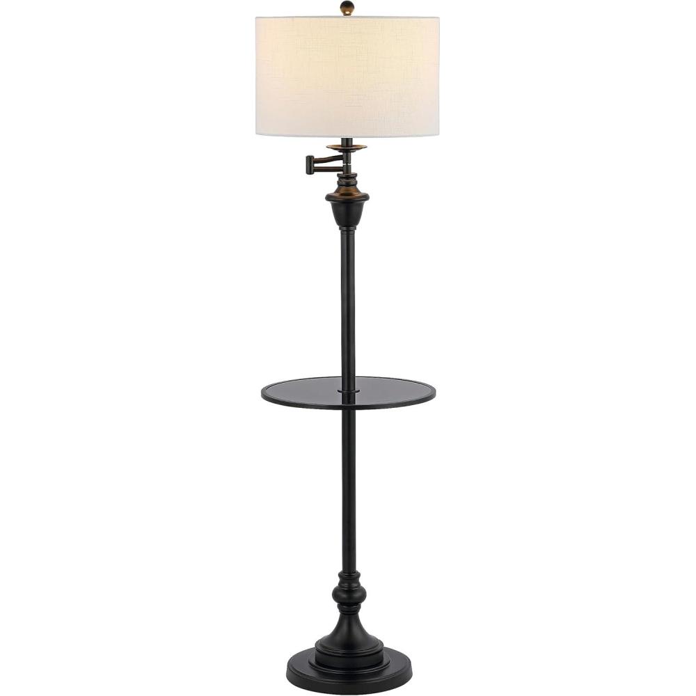 imageJONATHAN Y JYL3055C Cora 60quot MetalGlass LED Side Table and Floor Lamp ContemporaryTransitional for Bedrooms Living Room Office Reading Oil Rubbed Bronze OilRubbed BronzeBlack